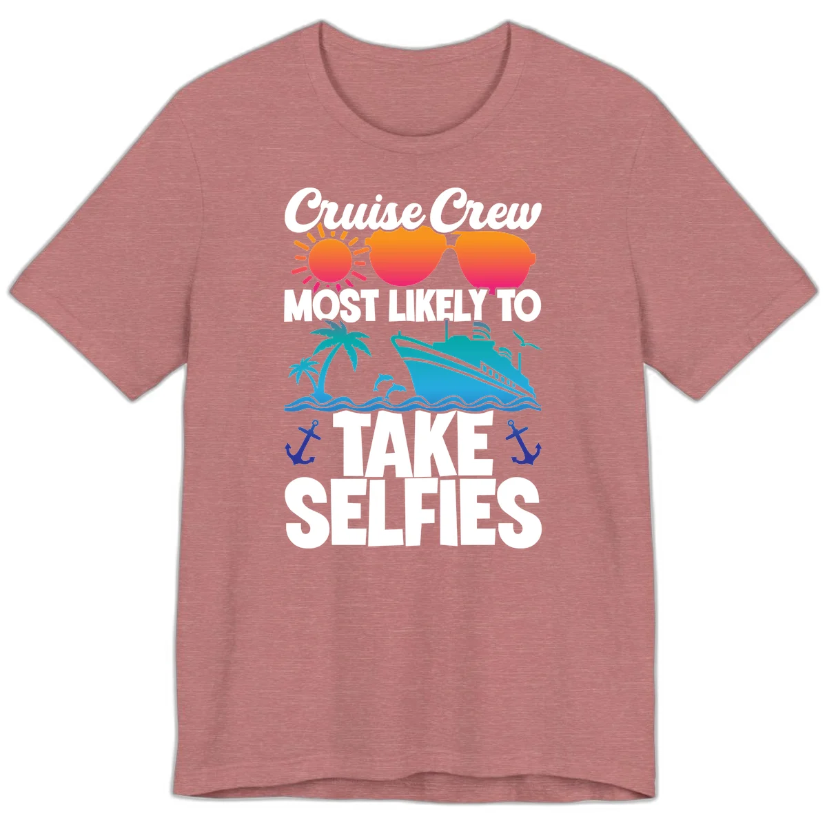 Cruise Crew Most Likely To Take Selfies Premium T-Shirt in Heather Mauve