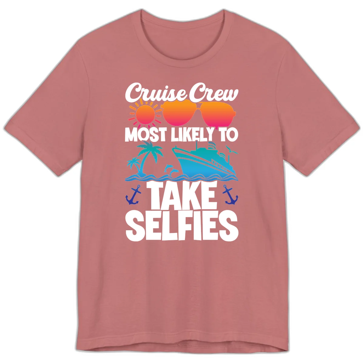 Cruise Crew Most Likely To Take Selfies Premium T-Shirt in Mauve