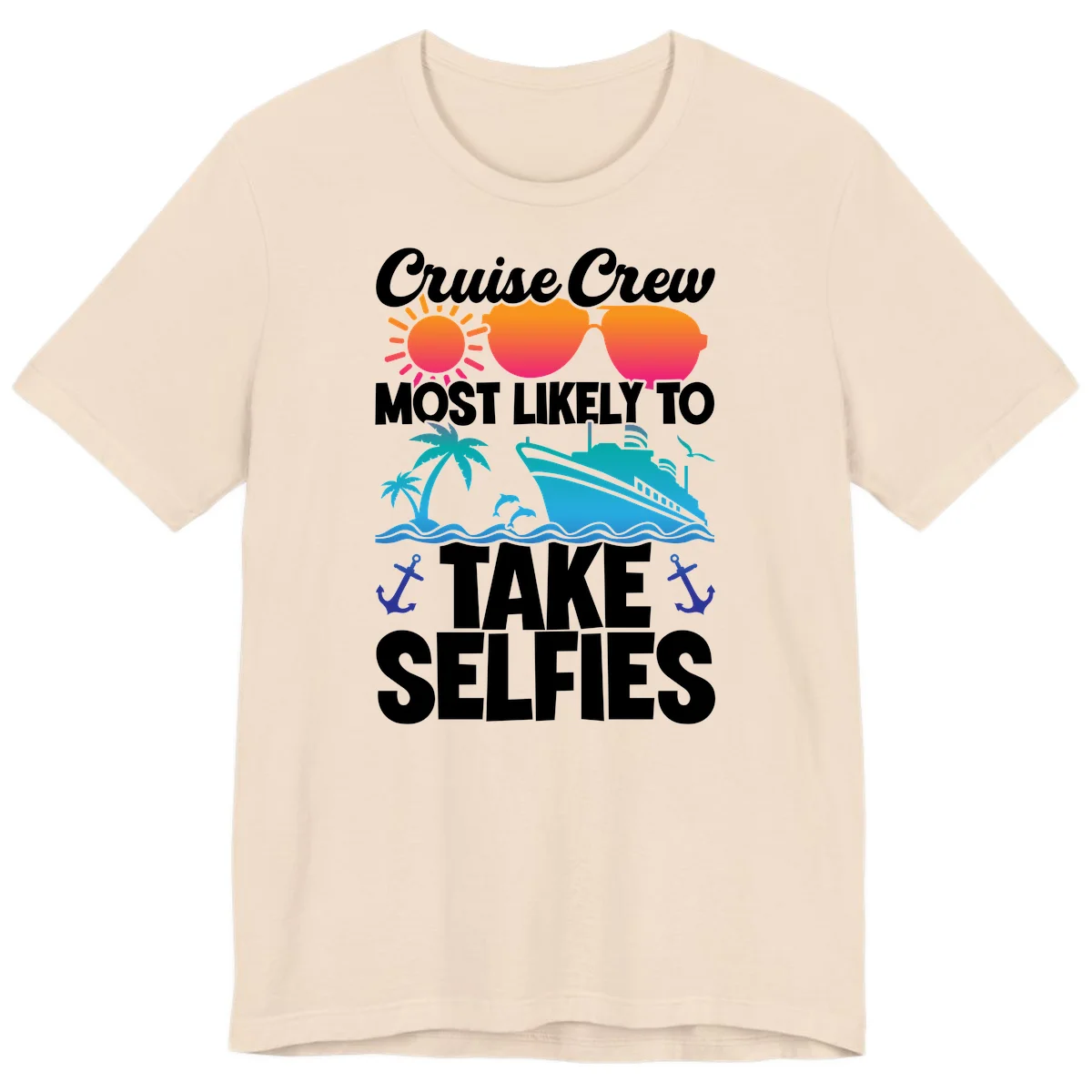 Cruise Crew Most Likely To Take Selfies Premium T-Shirt in Soft Cream