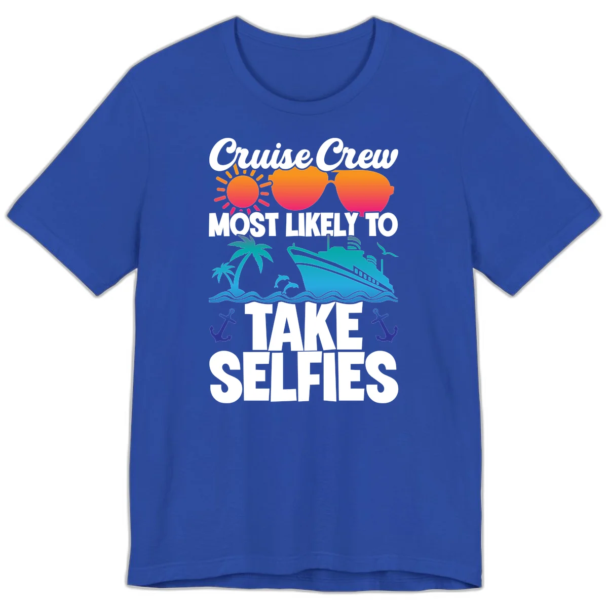 Cruise Crew Most Likely To Take Selfies Premium T-Shirt in True Royal