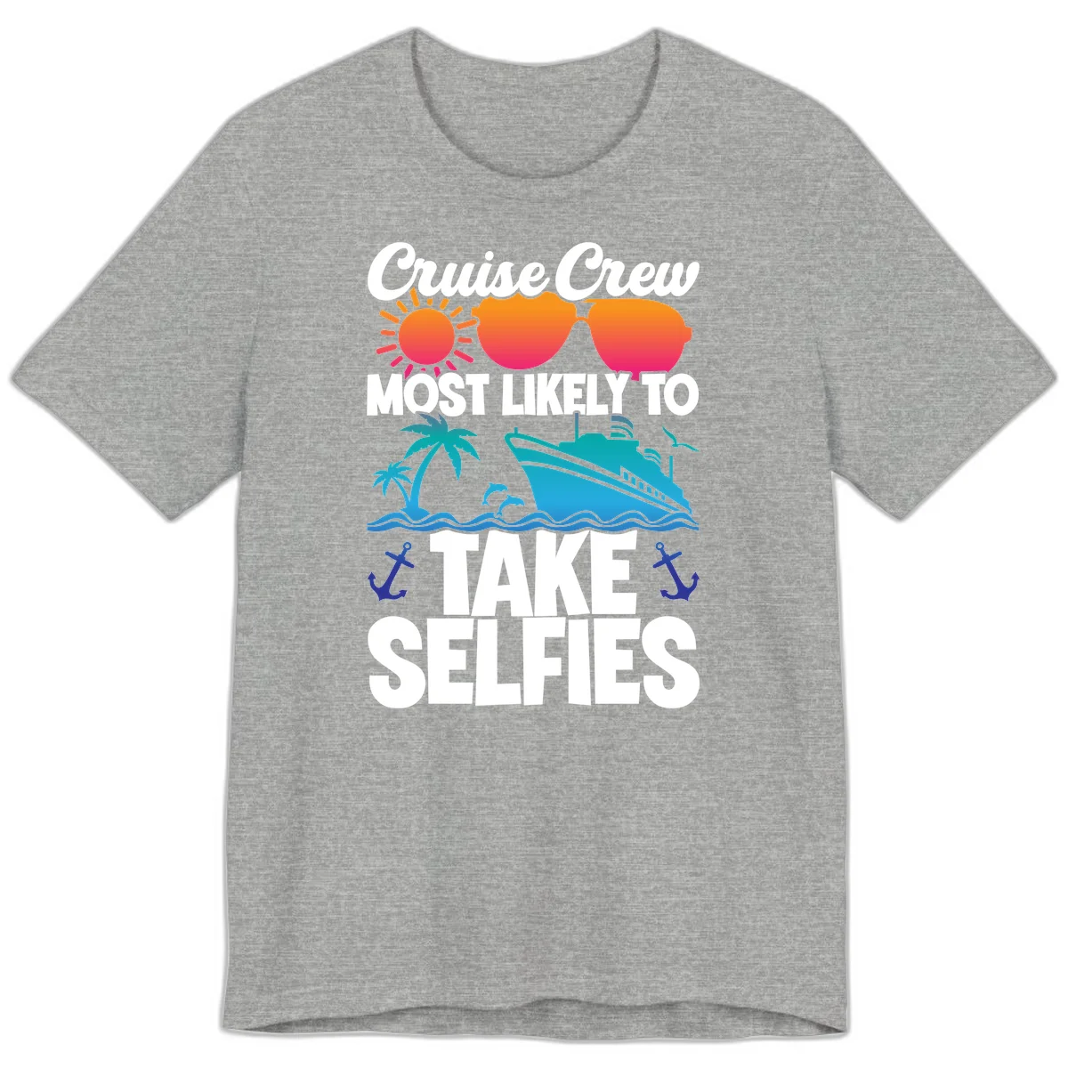 Cruise Crew Most Likely To Take Selfies Premium T-Shirt in Athletic Heather