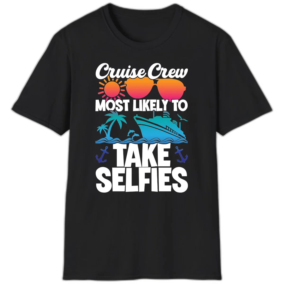 Cruise Crew Most Likely To Take Selfies T-Shirt in Black
