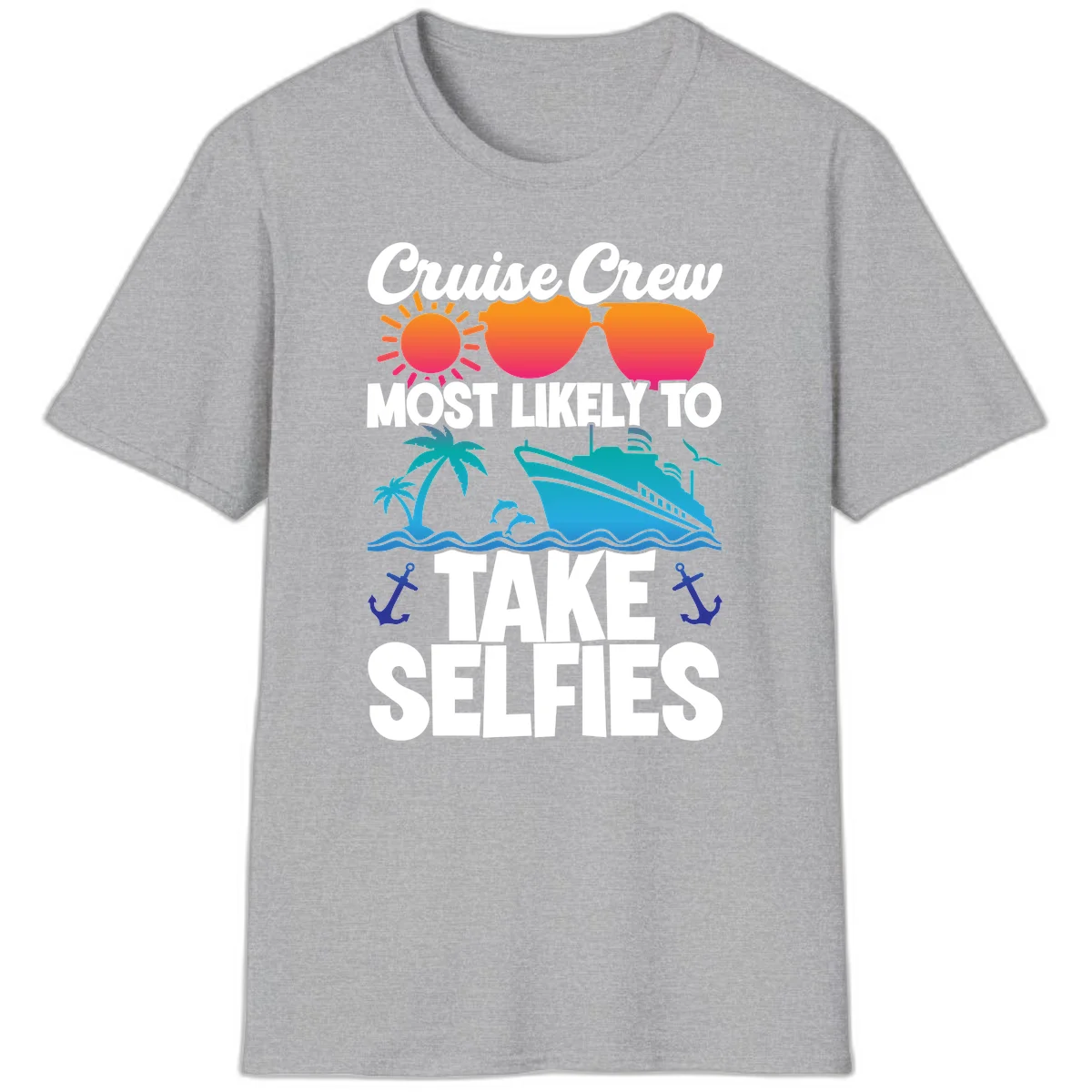 Cruise Crew Most Likely To Take Selfies T-Shirt in Sport Grey