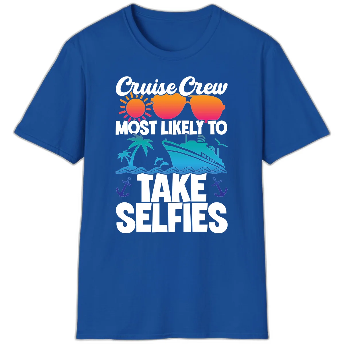 Cruise Crew Most Likely To Take Selfies T-Shirt in Royal