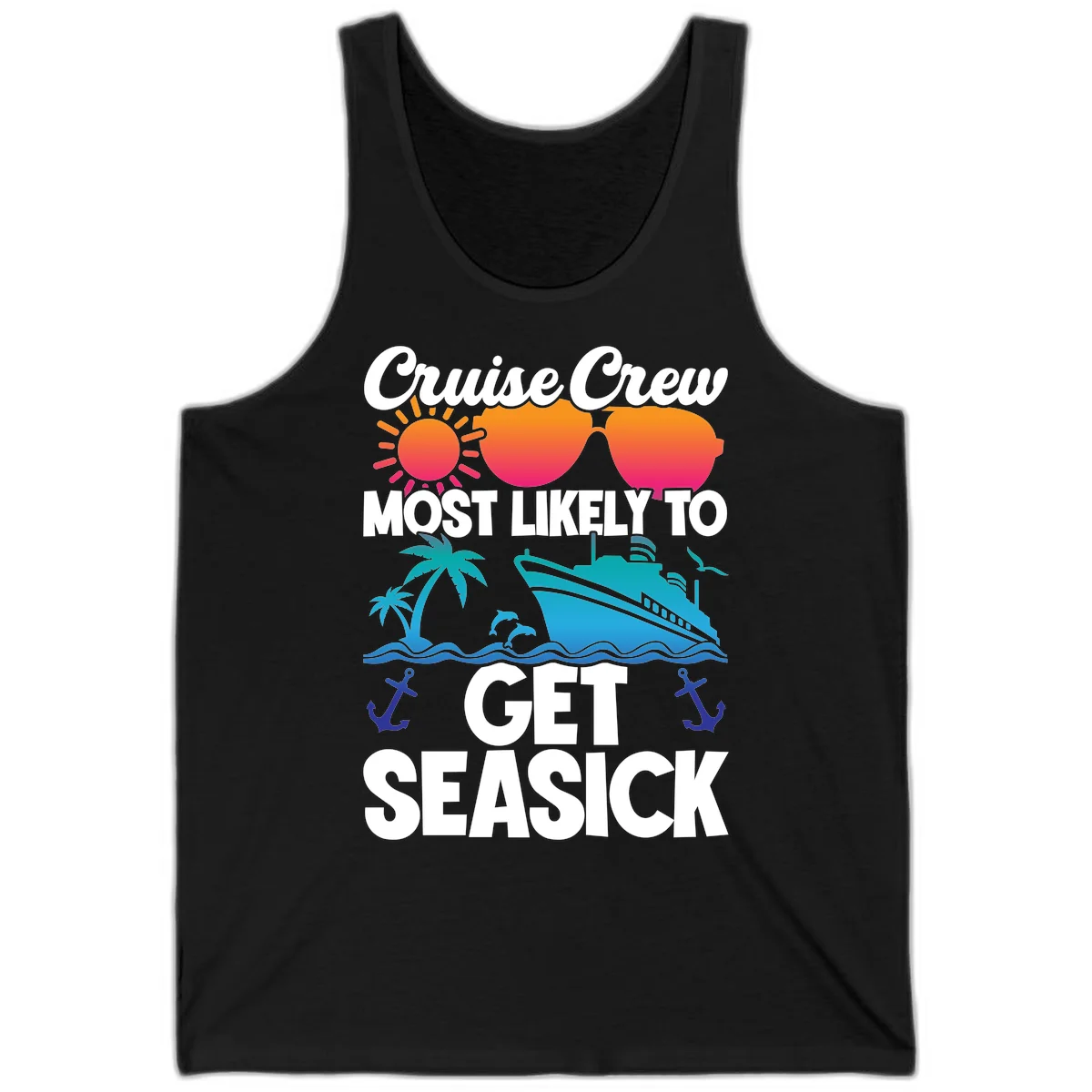 Cruise Crew Most Likely To Get Seasick Tank in Black