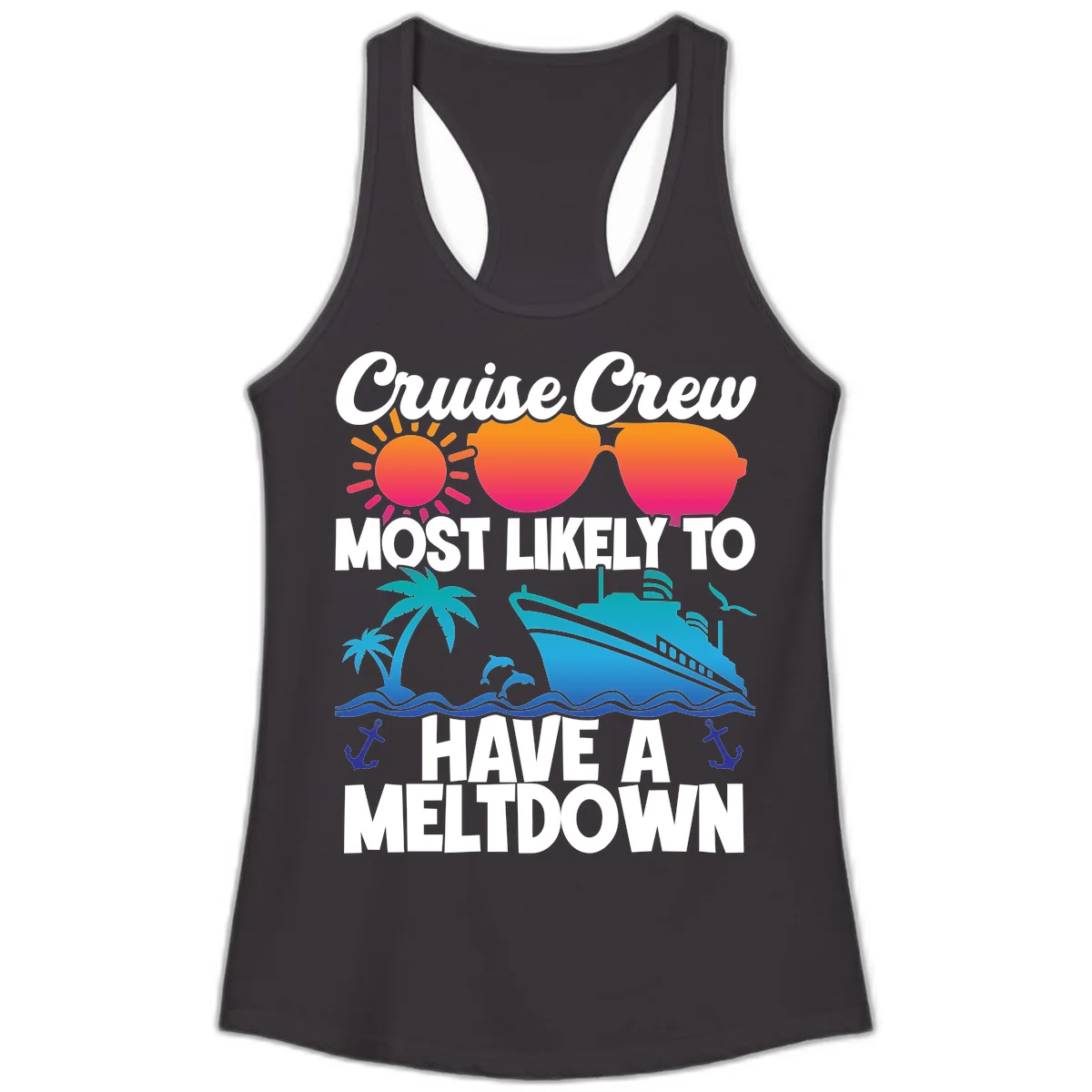 Cruise Crew Most Likely To Meltdown Ladies Tank in Black
