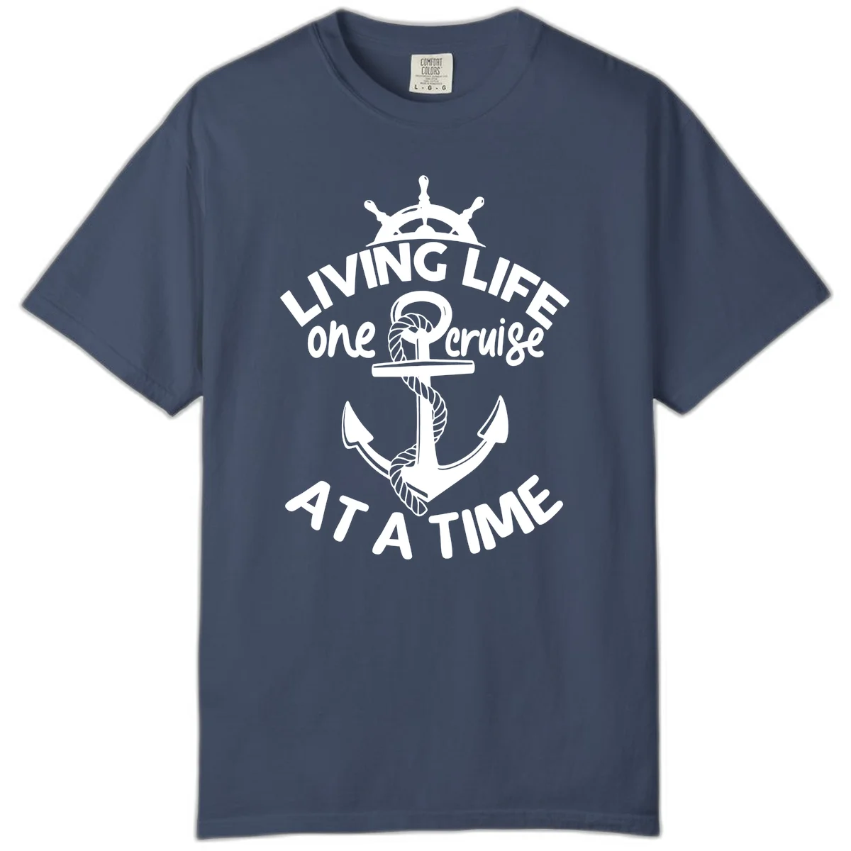 Living Life One Cruise At A Time Comfort Color in Midnight