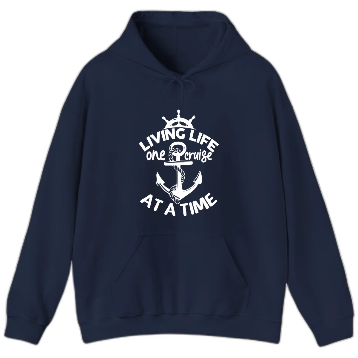 Living Life One Cruise At A Time Hoodie in Navy