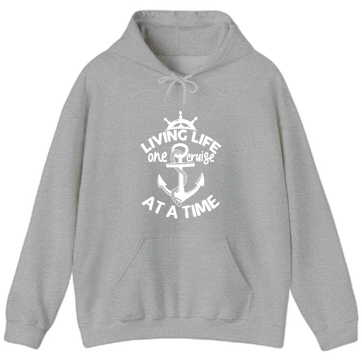 Living Life One Cruise At A Time Hoodie in Sport Grey