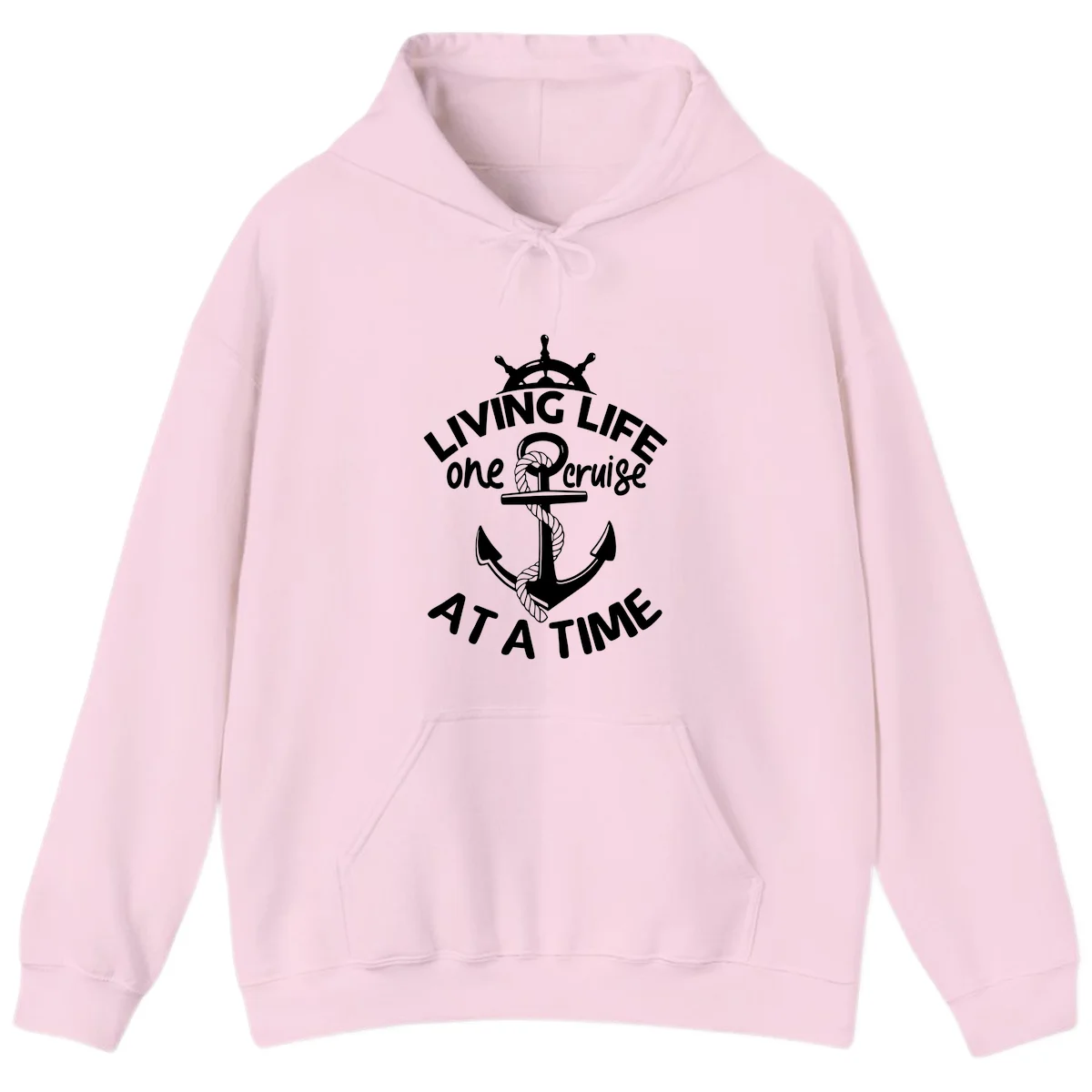 Living Life One Cruise At A Time Hoodie in Light Pink