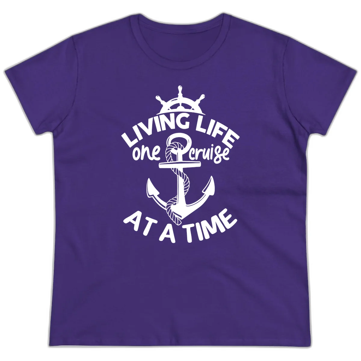 Living Life One Cruise At A Time Ladies Tee in Purple