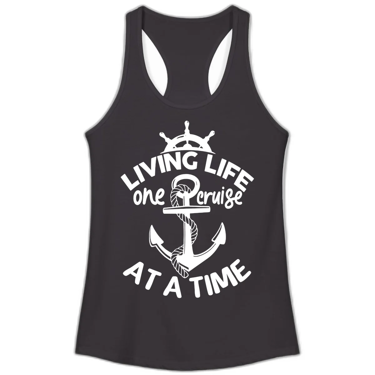Living Life One Cruise At A Time Ladies Tank in Black