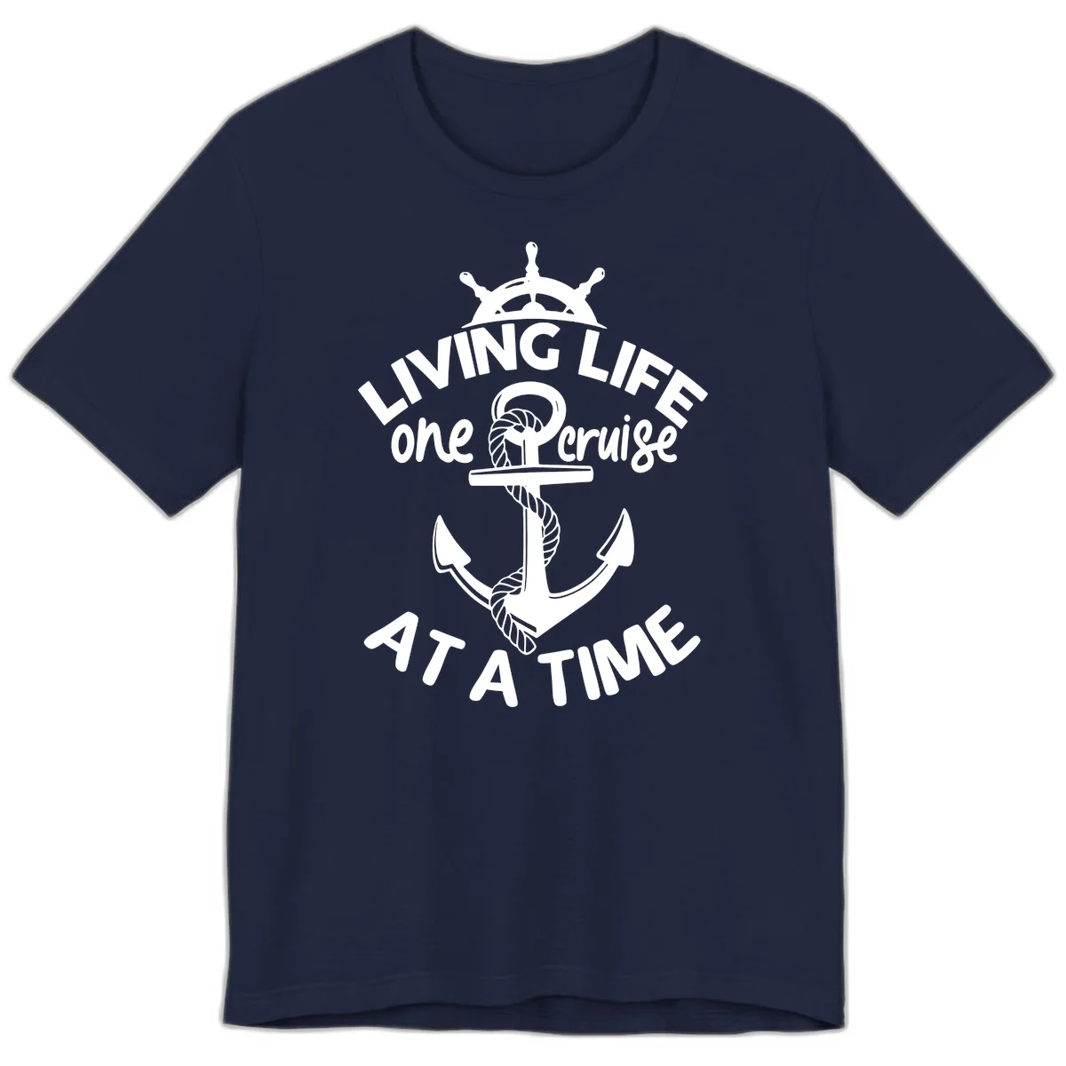 Living Life One Cruise At A Time Premium T-Shirt in Navy