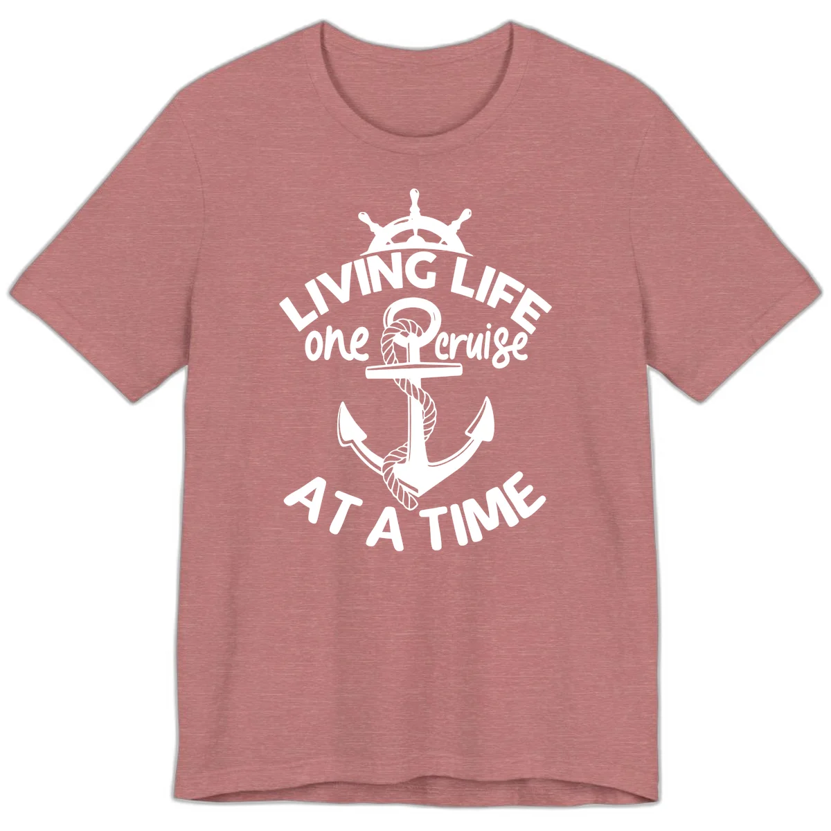 Living Life One Cruise At A Time Premium T-Shirt in Heather Mauve