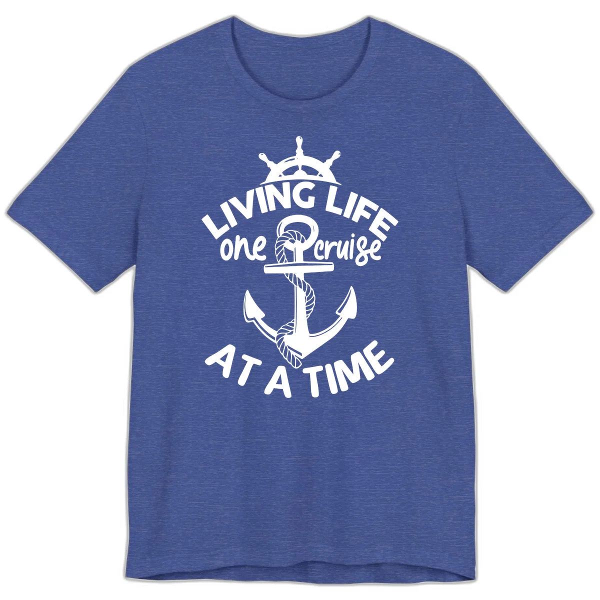 Living Life One Cruise At A Time Premium T-Shirt in Heather True Royal