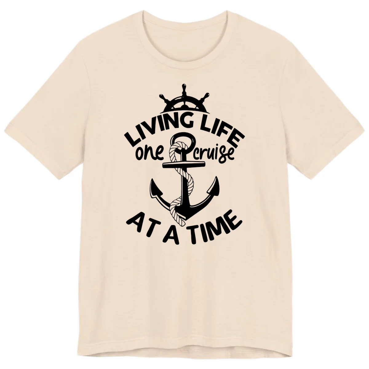 Living Life One Cruise At A Time Premium T-Shirt in Soft Cream