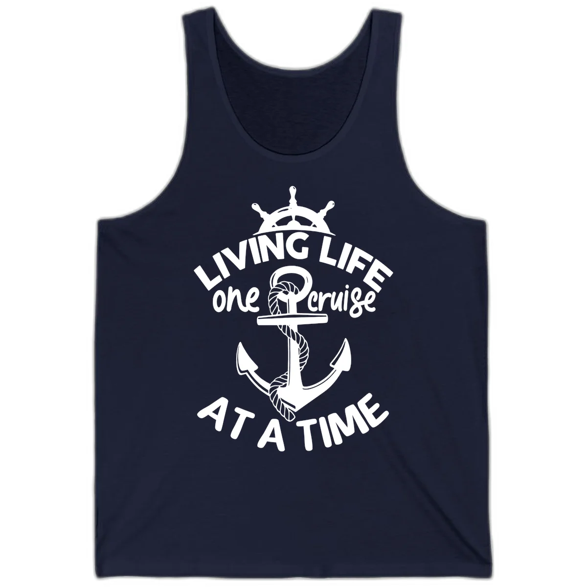 Living Life One Cruise At A Time Tank in Navy