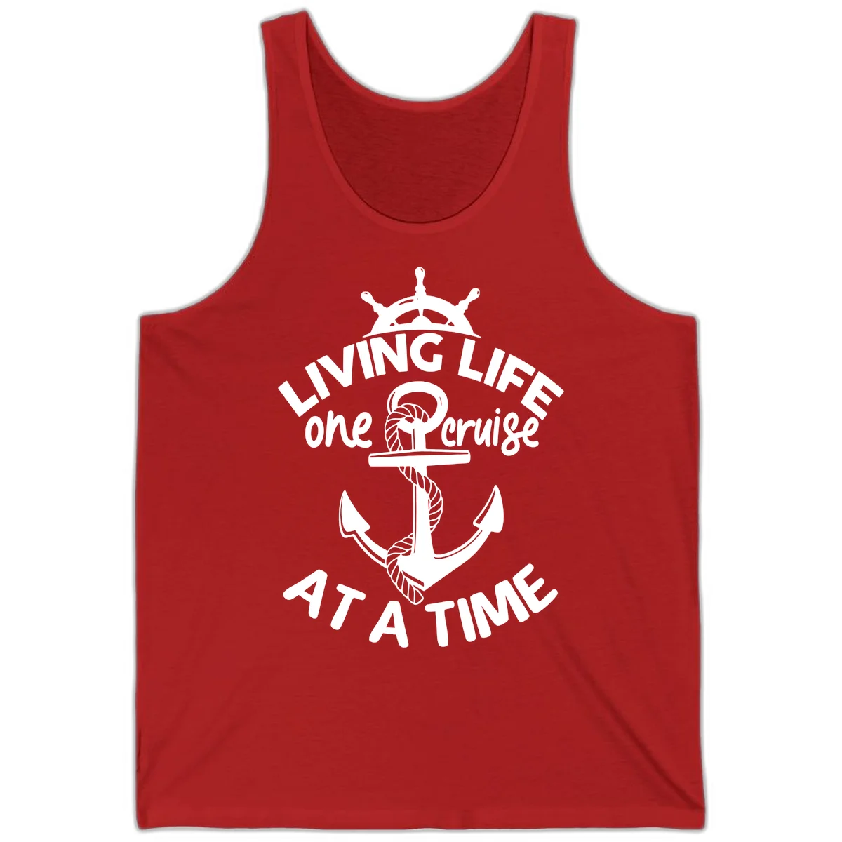 Living Life One Cruise At A Time Tank in Red