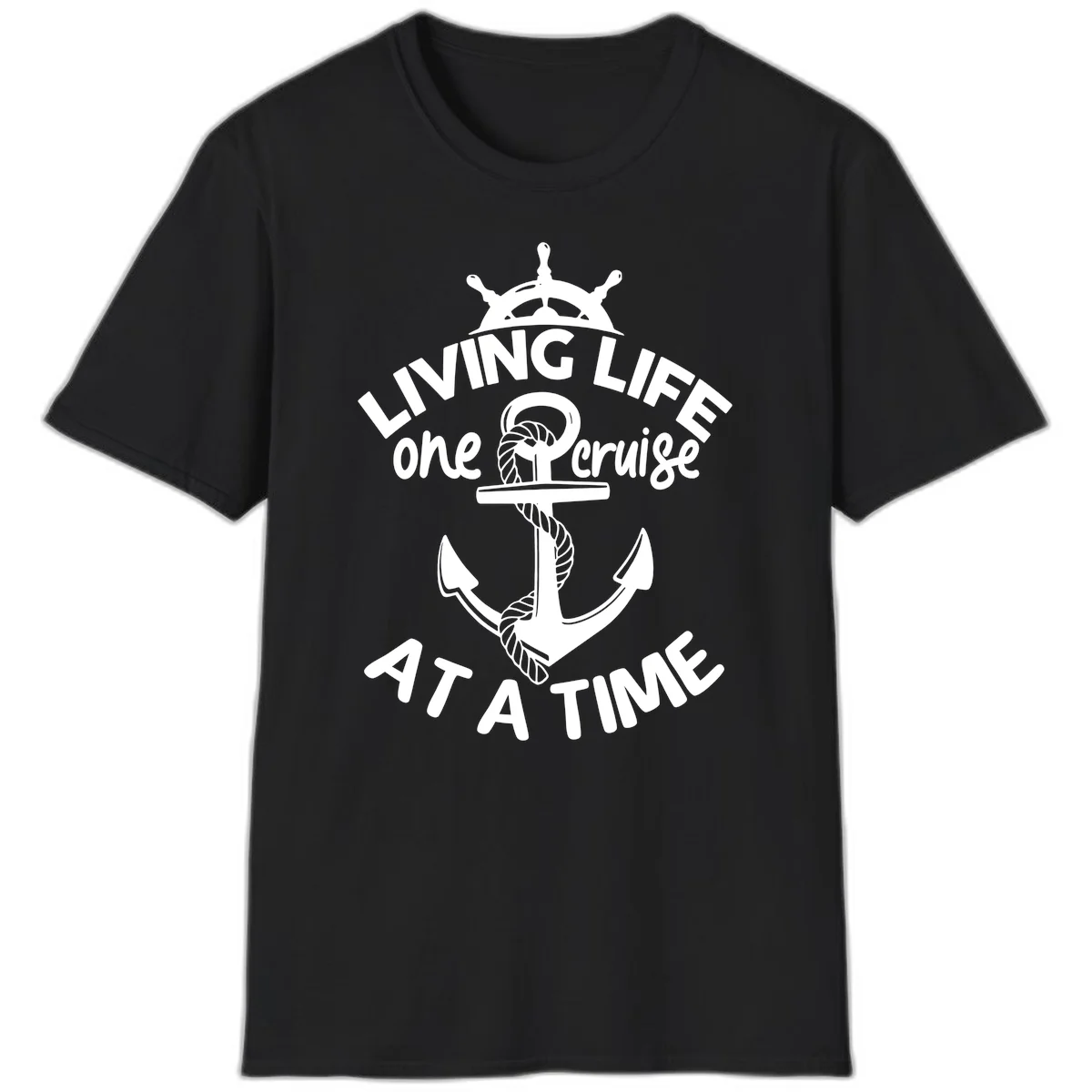 Living Life One Cruise At A Time T-Shirt in Black