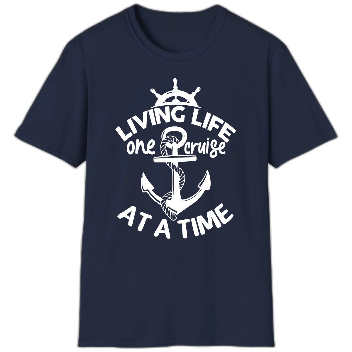 Living Life One Cruise At A Time T-Shirt in Navy