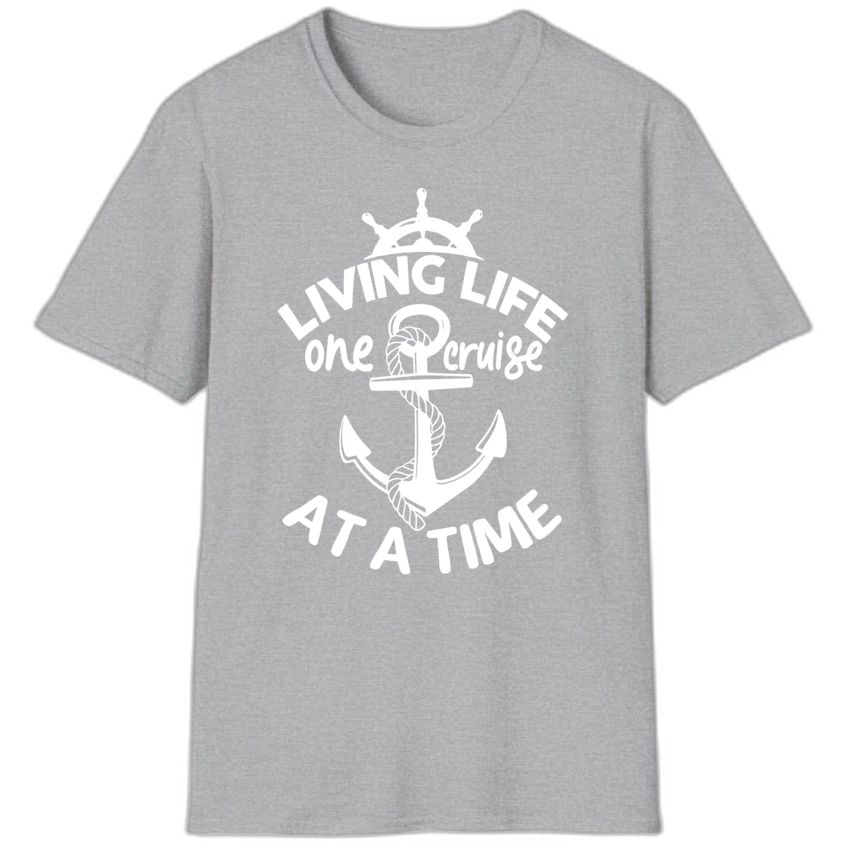 Living Life One Cruise At A Time T-Shirt in Sport Grey