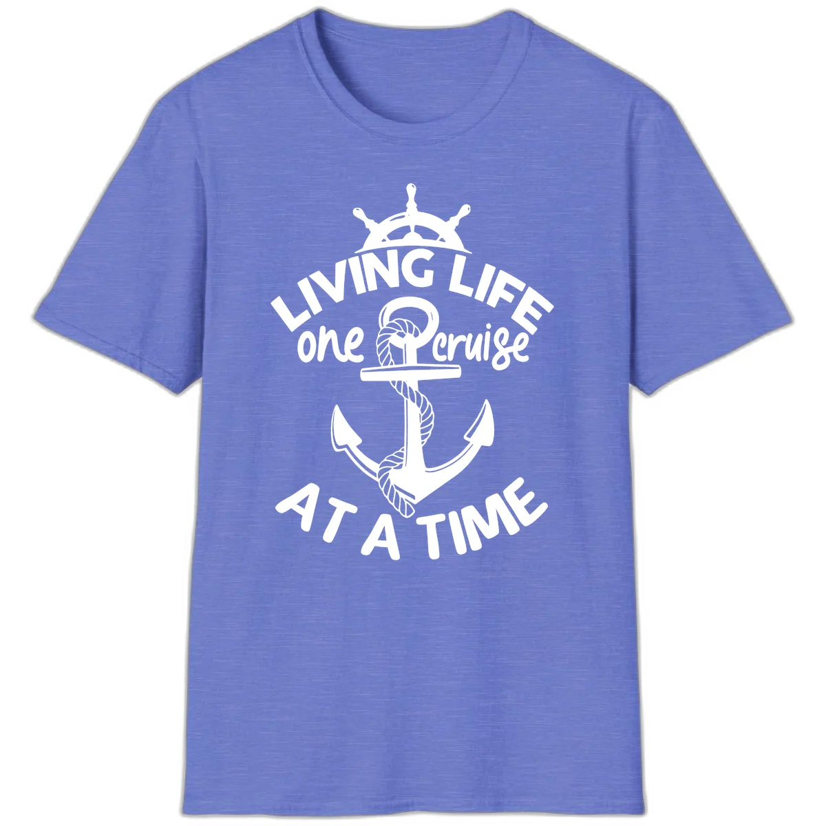 Living Life One Cruise At A Time T-Shirt in Heather Royal
