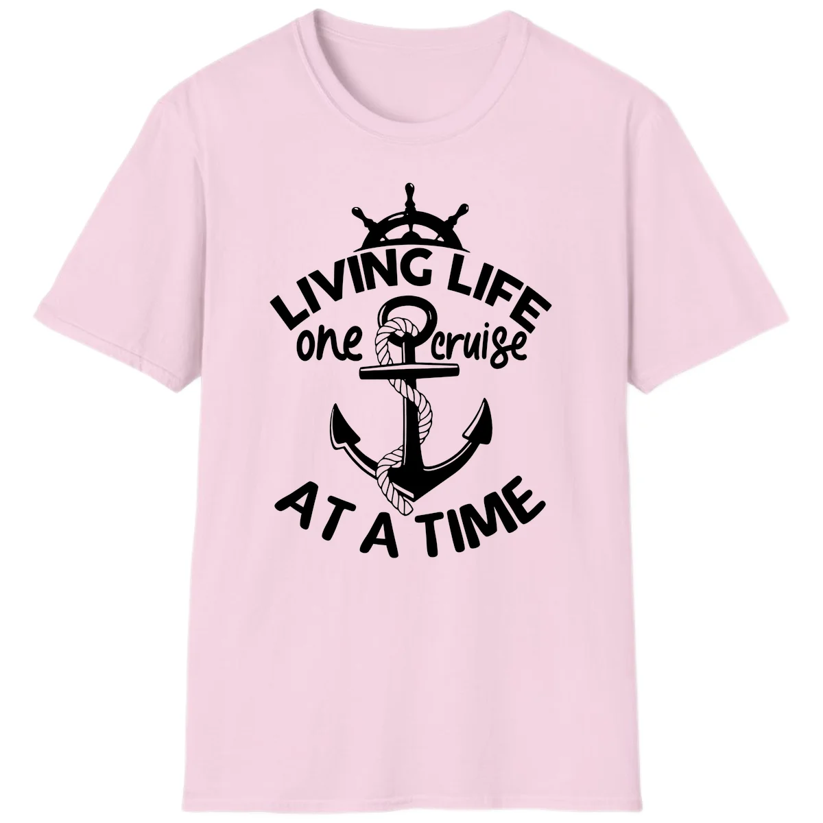 Living Life One Cruise At A Time T-Shirt in Light Pink