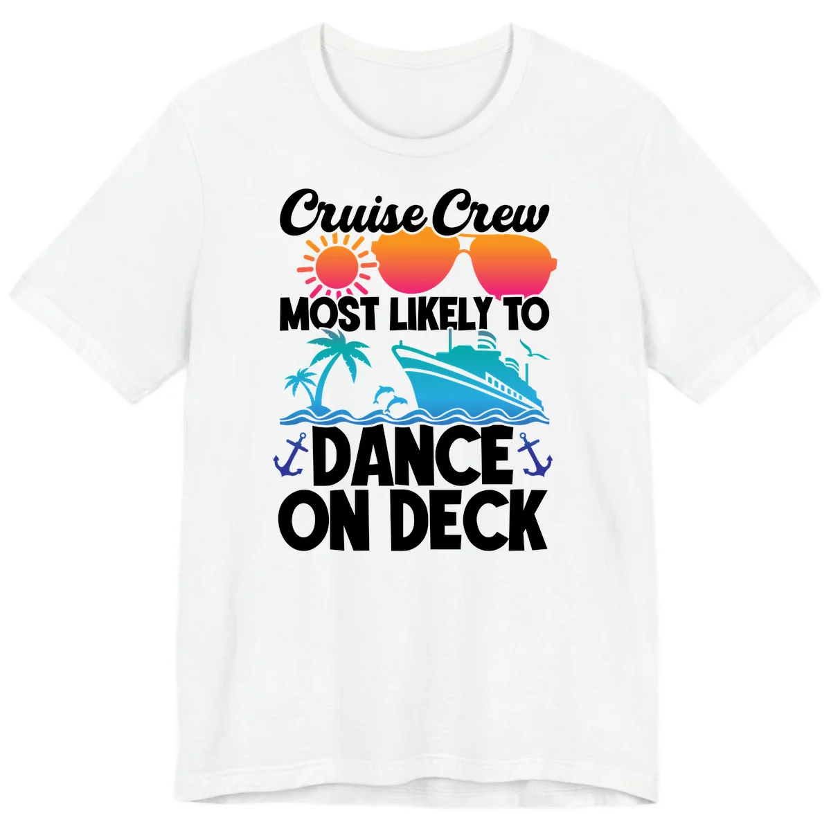 Cruise Crew Most Likely To Dance On Deck Premium T-Shirt in White