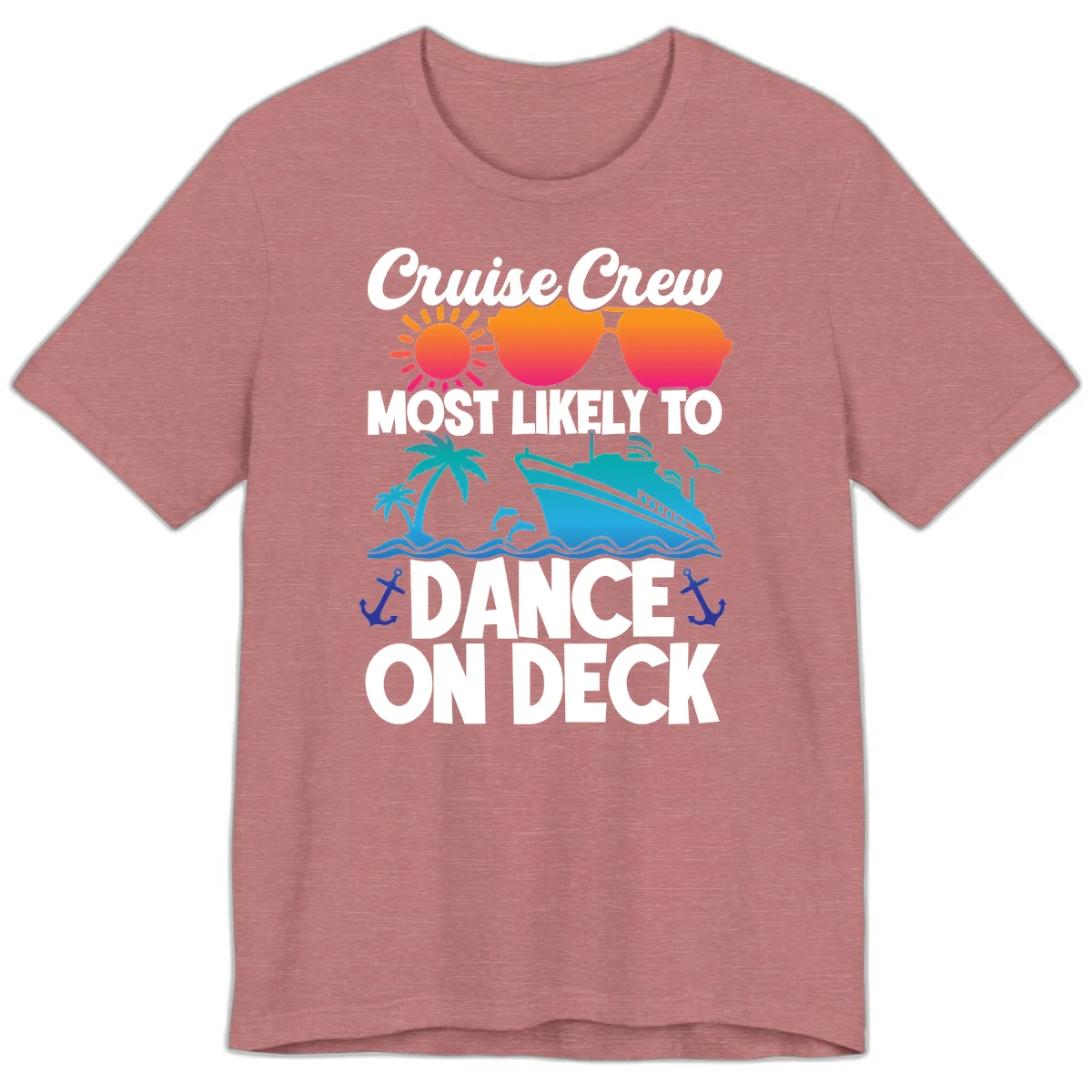Cruise Crew Most Likely To Dance On Deck Premium T-Shirt in Heather Mauve