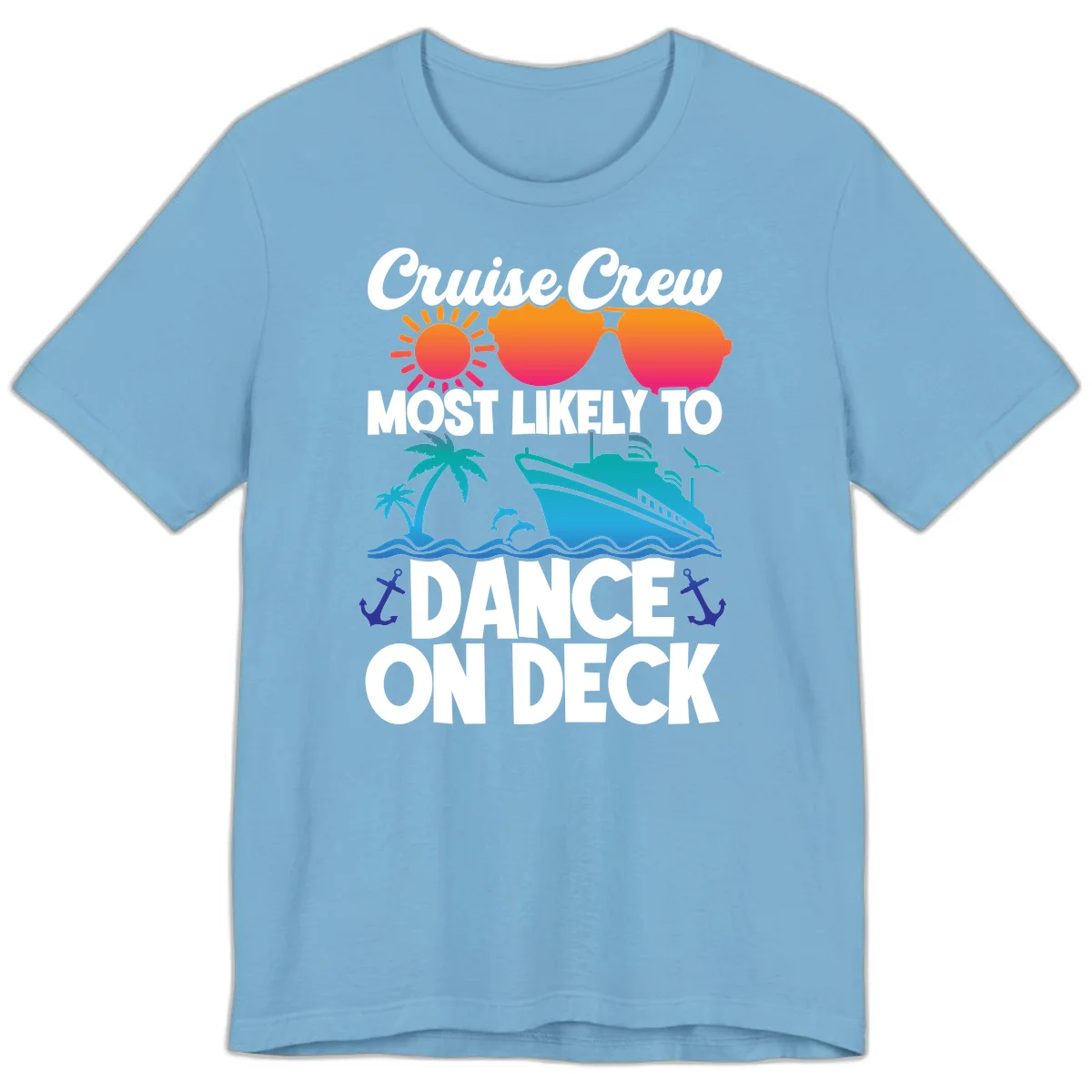 Cruise Crew Most Likely To Dance On Deck Premium T-Shirt in Ocean Blue
