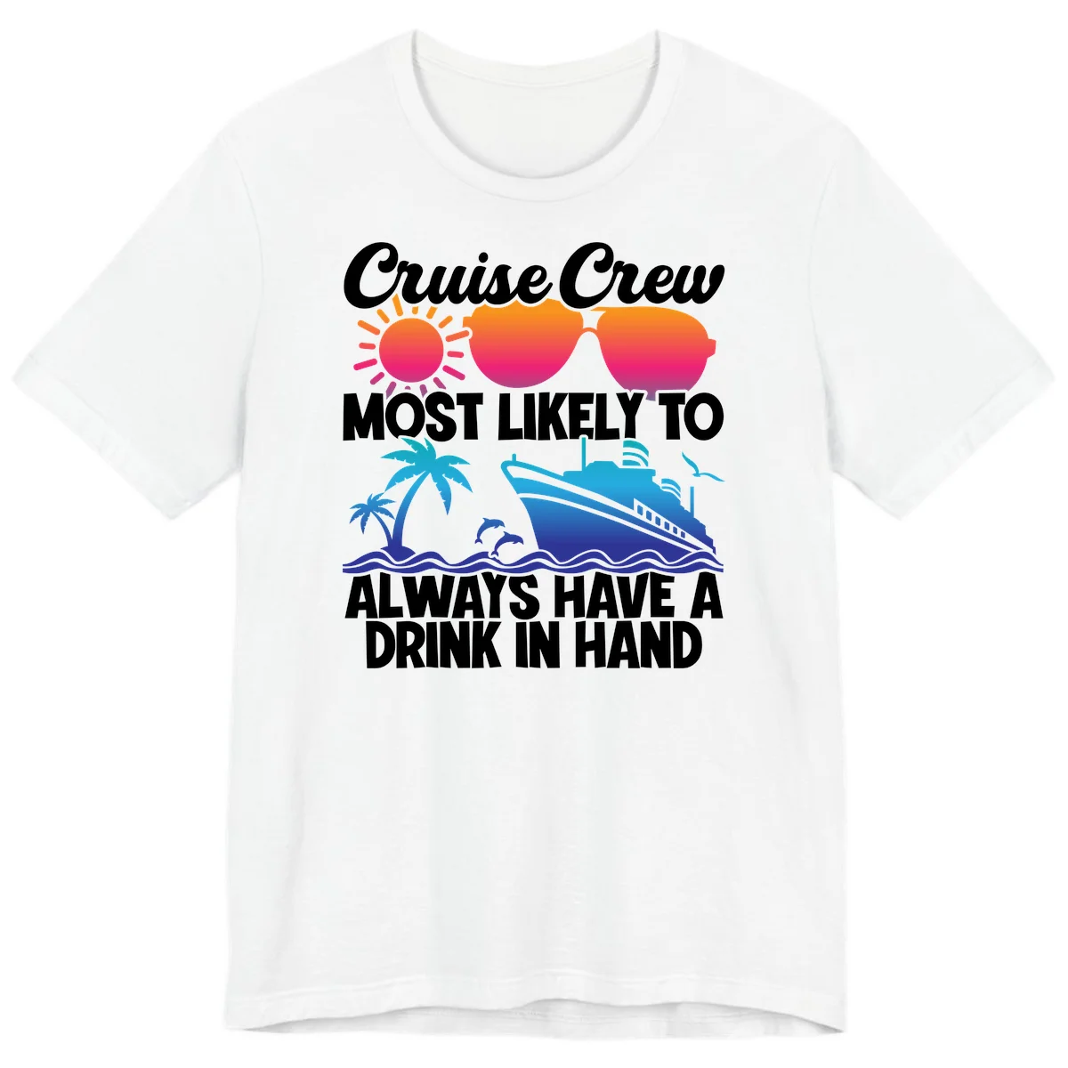 Cruise Crew Drink In Hand Premium T-Shirt in White