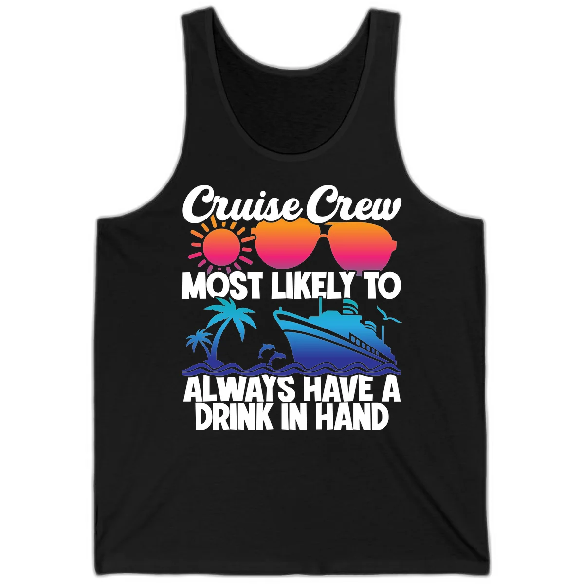 Cruise Crew Drink In Hand Tank in Black