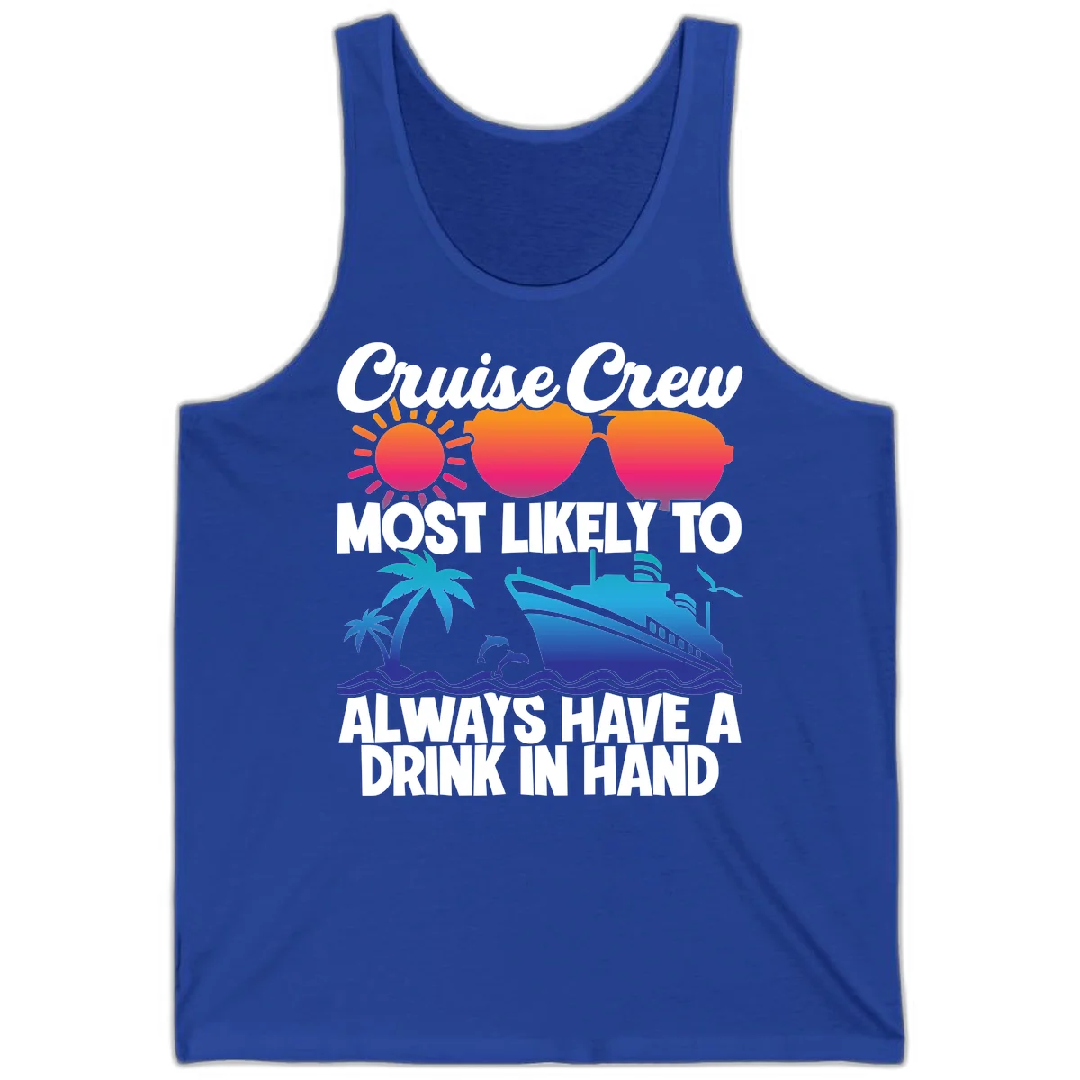Cruise Crew Drink In Hand Tank in True Royal