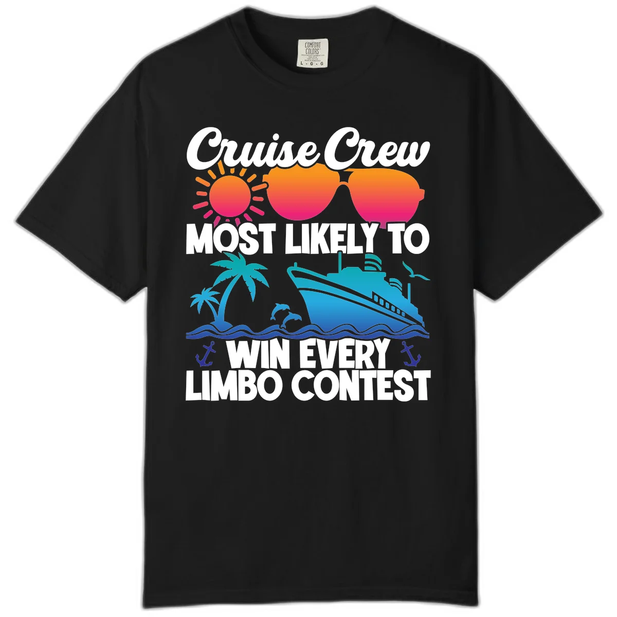 Cruise Crew Limbo Contest Comfort Color T-Shirt in Black