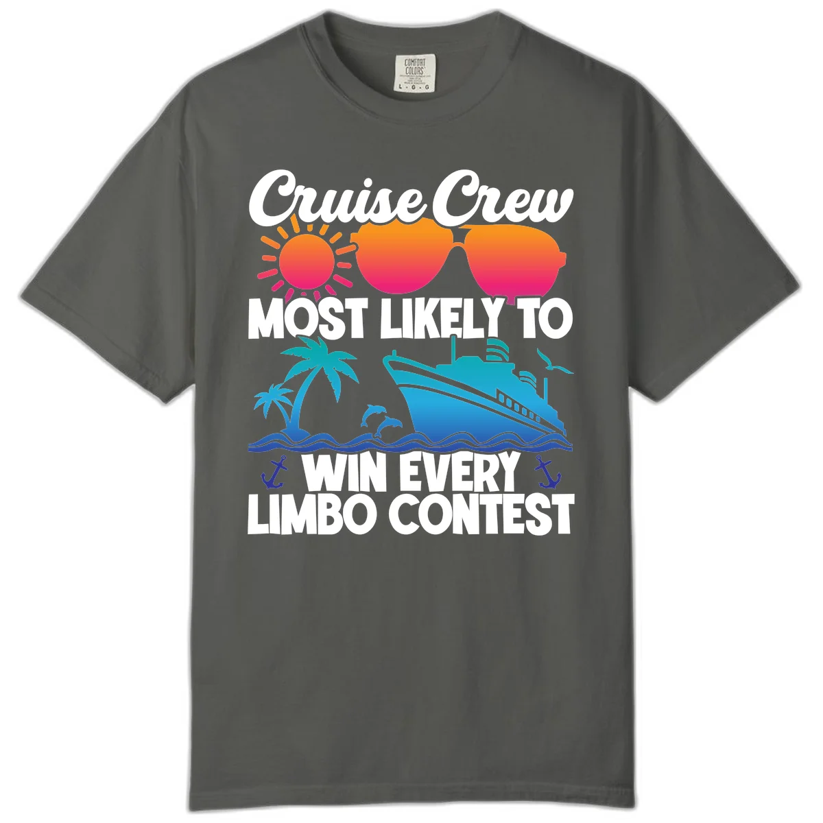 Cruise Crew Limbo Contest Comfort Color T-Shirt in Pepper
