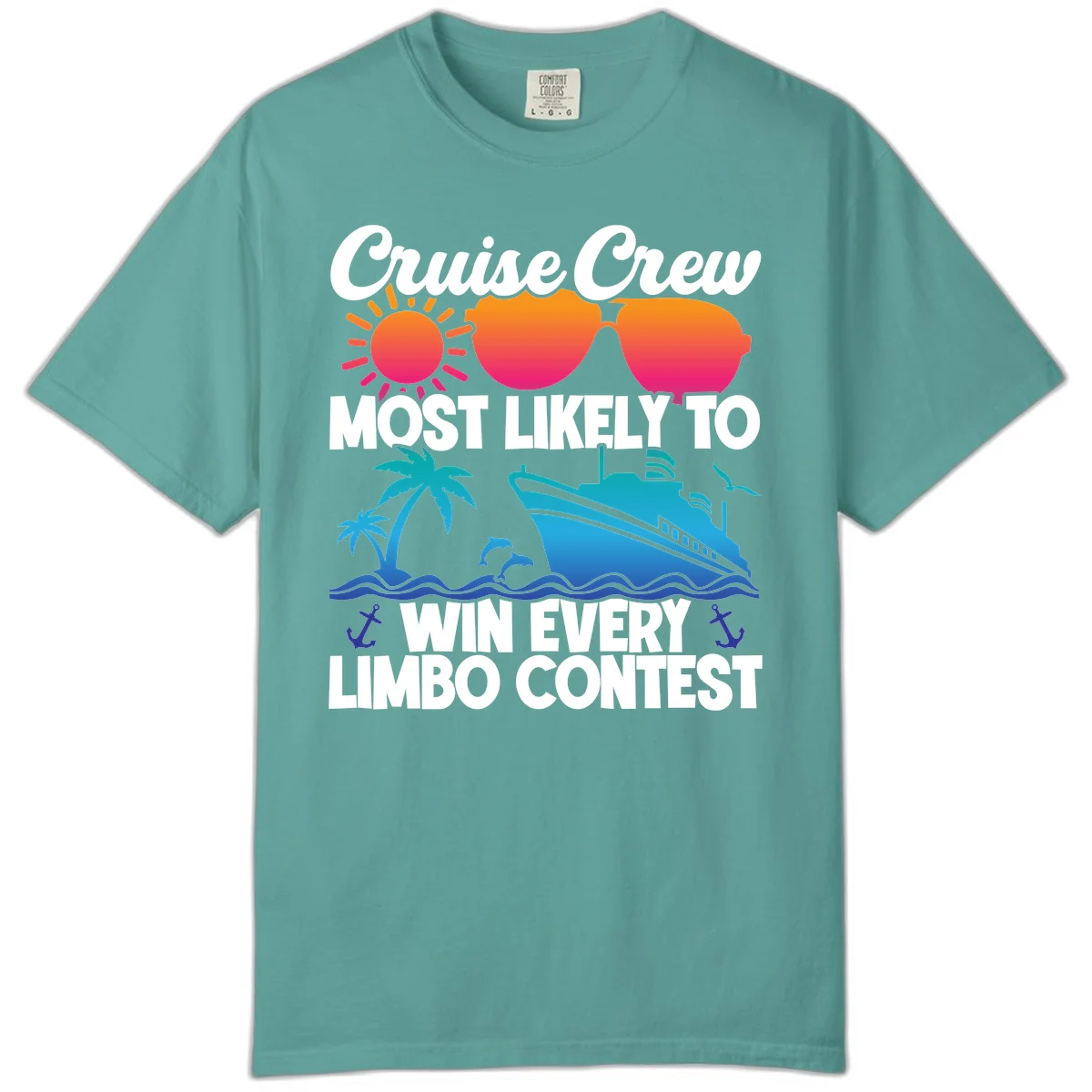Cruise Crew Limbo Contest Comfort Color T-Shirt in Seafoam