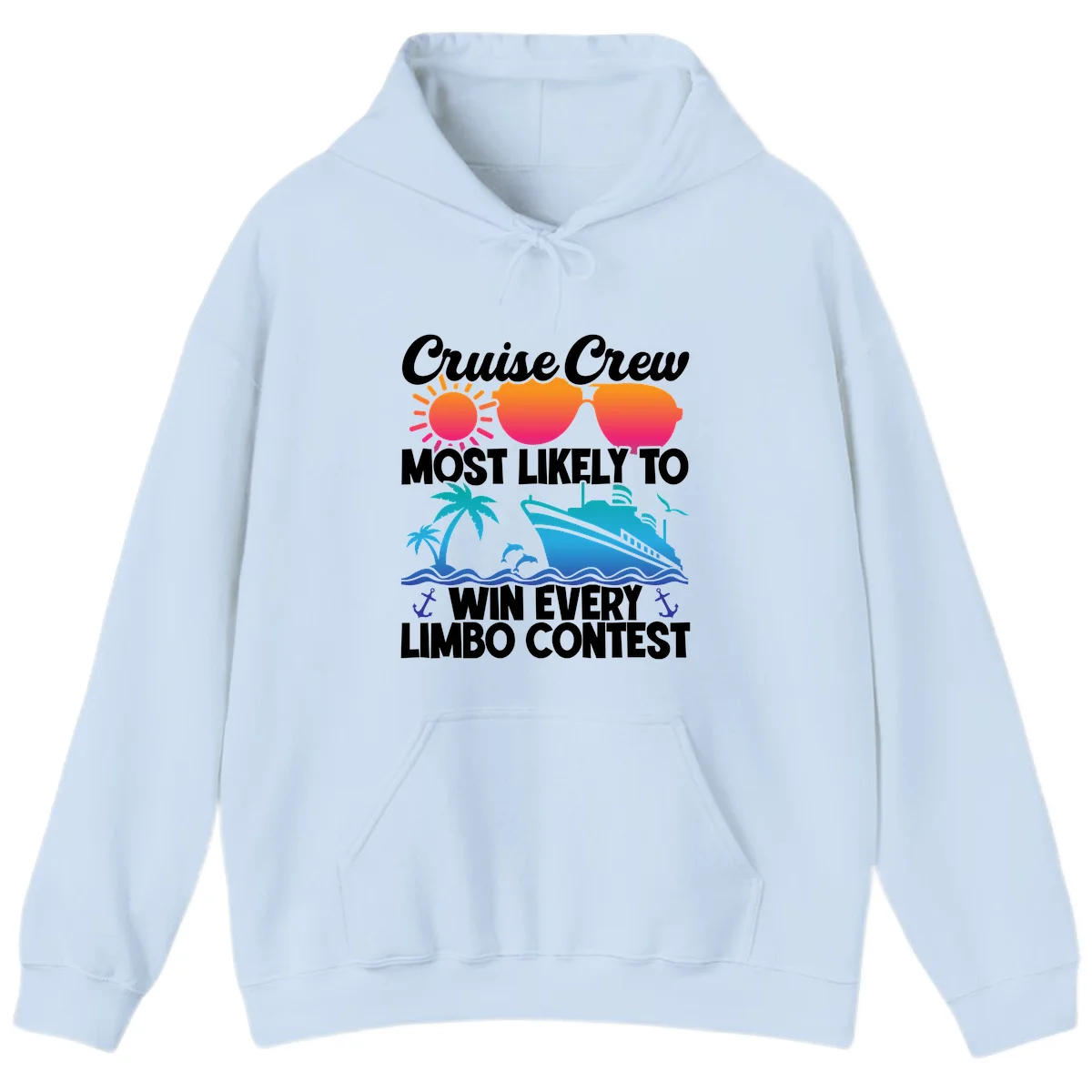 Cruise Crew Limbo Contest Hoodie in Light Blue