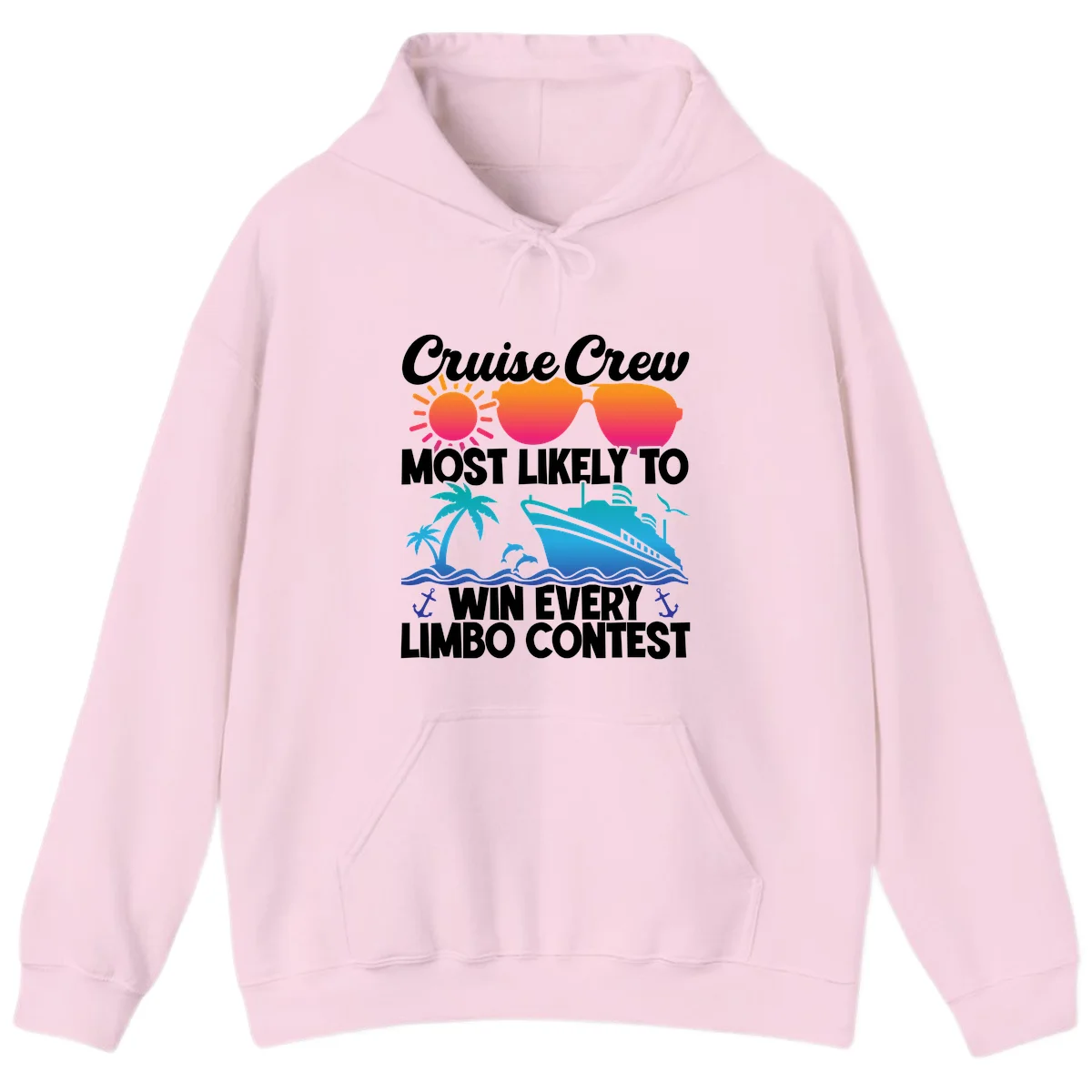 Cruise Crew Limbo Contest Hoodie in Light Pink
