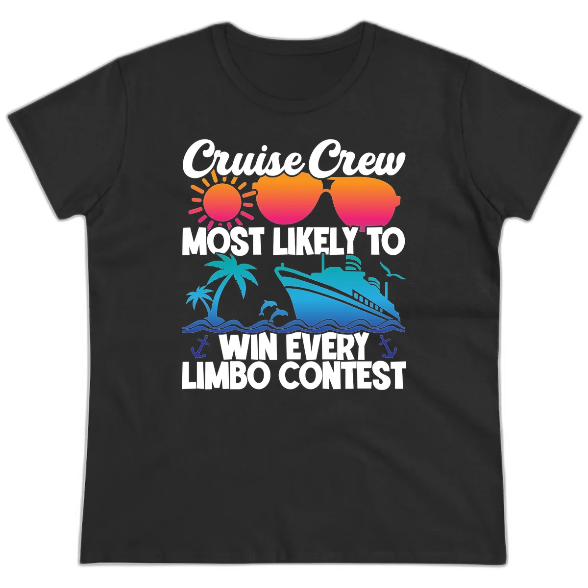 Cruise Crew Limbo Contest Funny Ladies Tee in Black