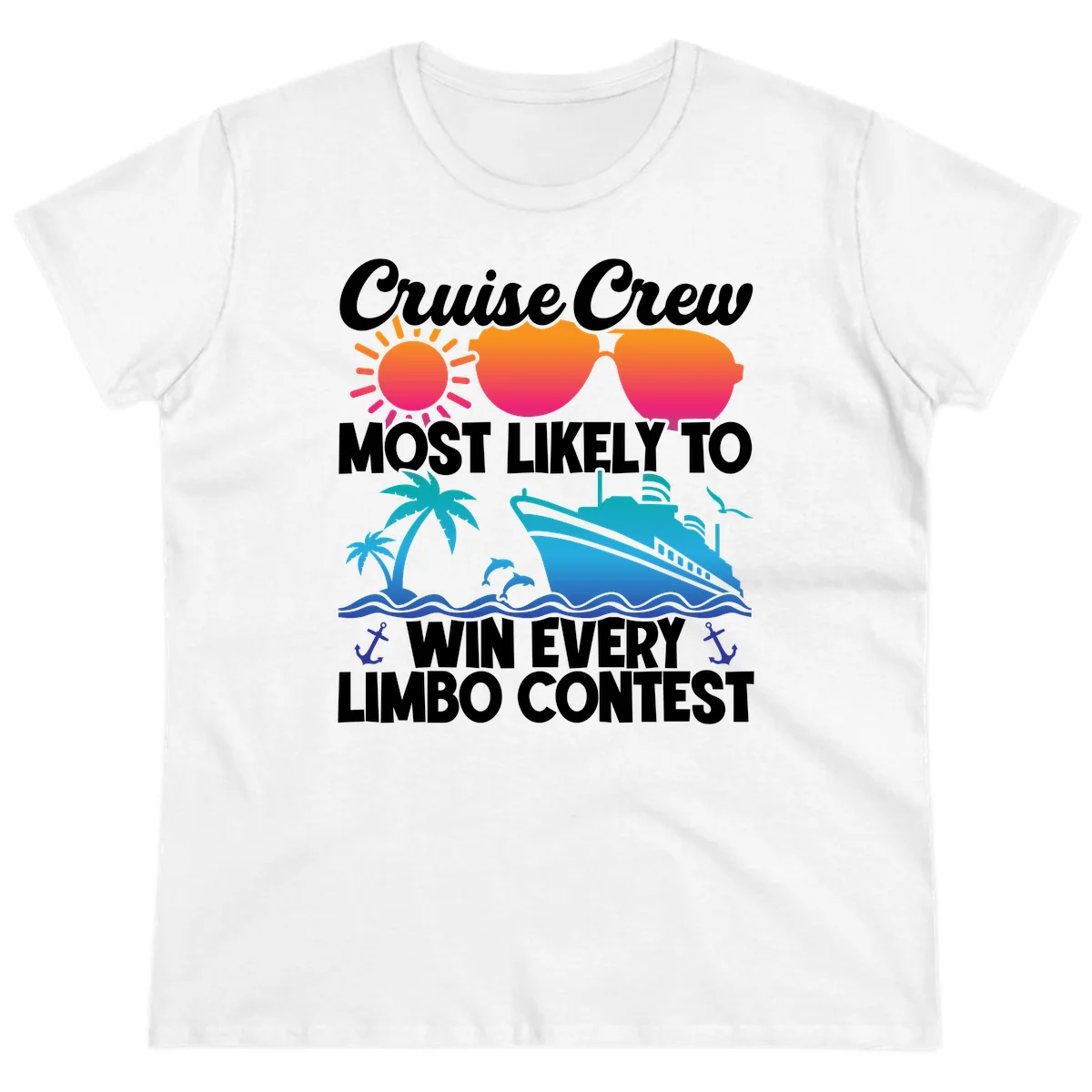 Cruise Crew Limbo Contest Funny Ladies Tee in White