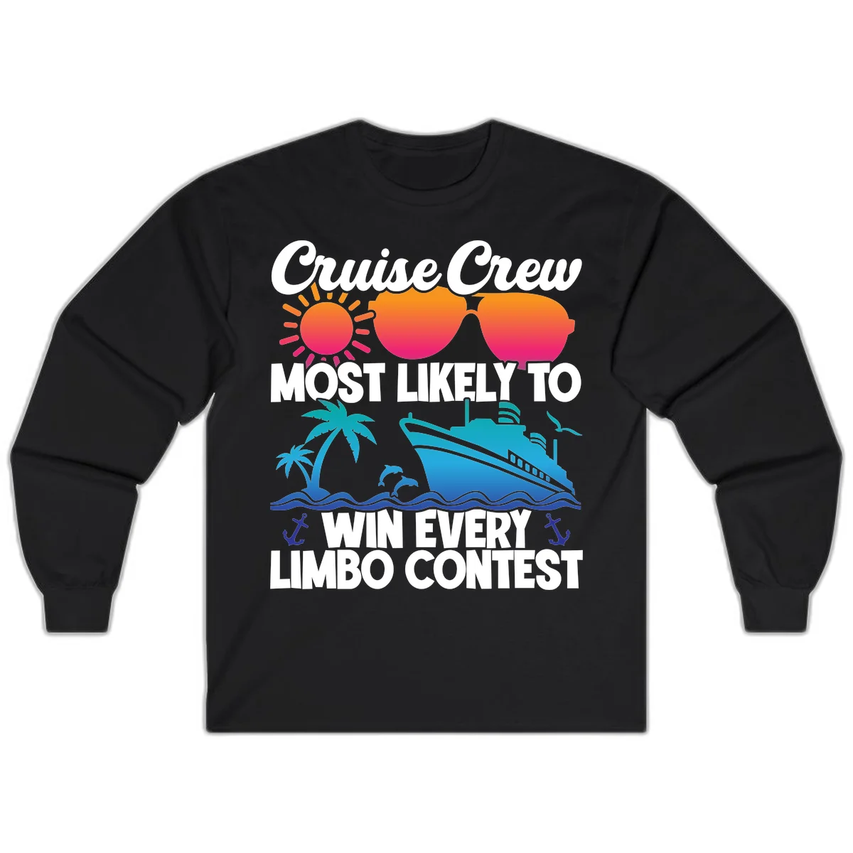 Cruise Crew Limbo Contest Long Sleeve Shirt in Black