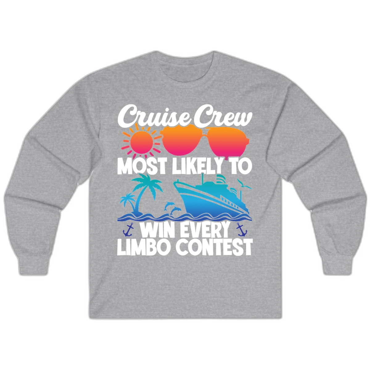 Cruise Crew Limbo Contest Long Sleeve Shirt in Sport Grey