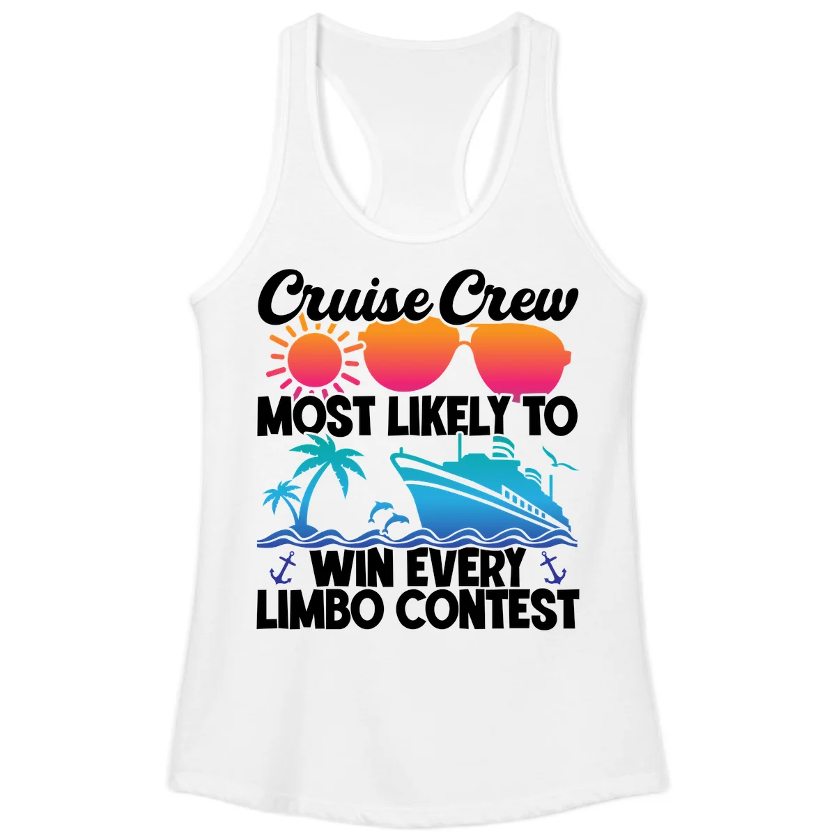 Cruise Crew Limbo Contest Ladies Tank Top in White