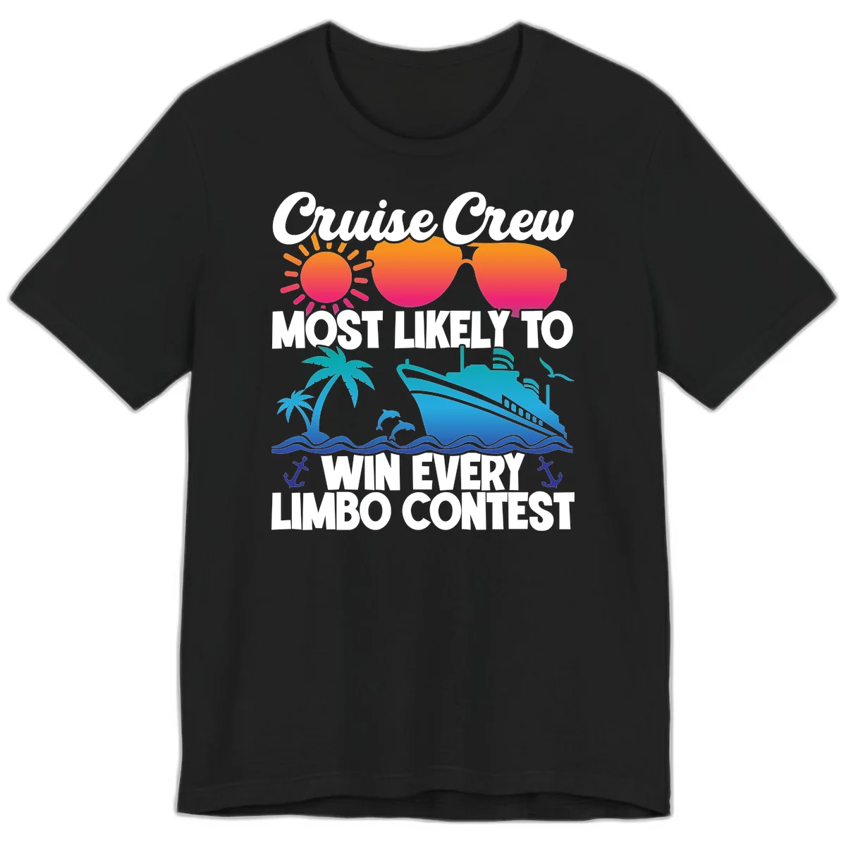 Cruise Crew Limbo Contest Funny Vacation Premium T-Shirt in Black