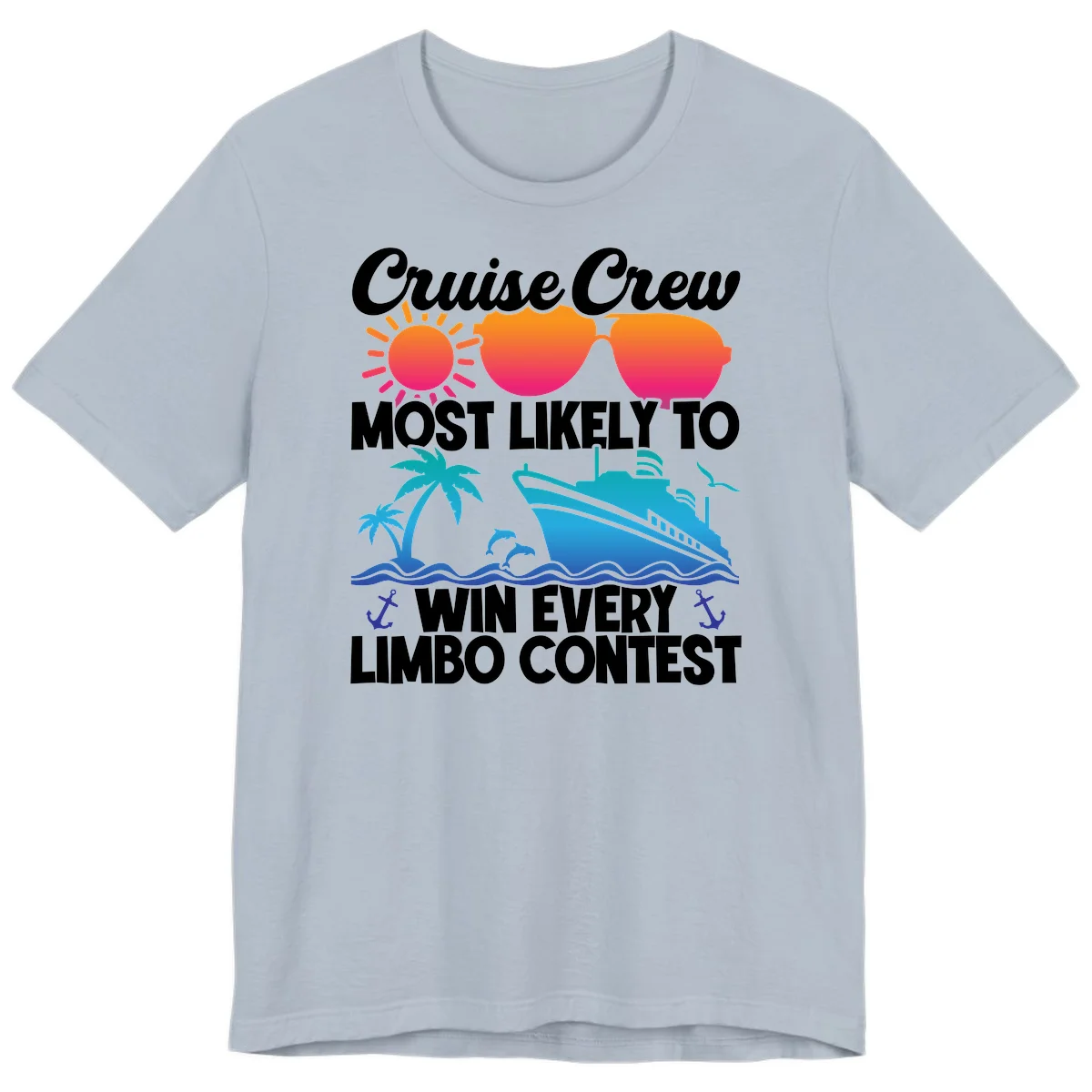Cruise Crew Limbo Contest Funny Vacation Premium T-Shirt in Light Blue