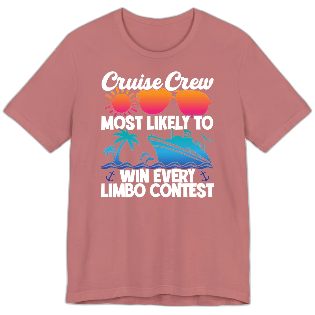 Cruise Crew Limbo Contest Funny Vacation Premium T-Shirt in Mauve
