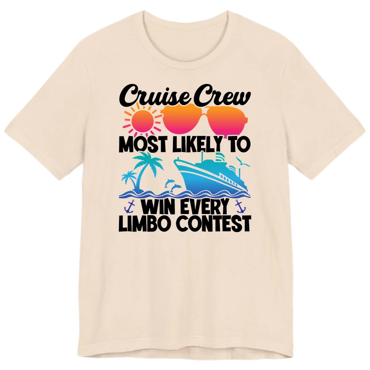 Cruise Crew Limbo Contest Funny Vacation Premium T-Shirt in Soft Cream
