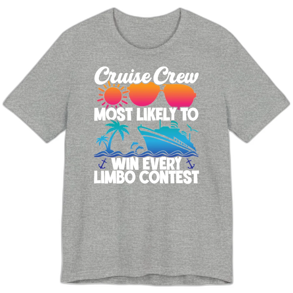 Cruise Crew Limbo Contest Funny Vacation Premium T-Shirt in Athletic Heather