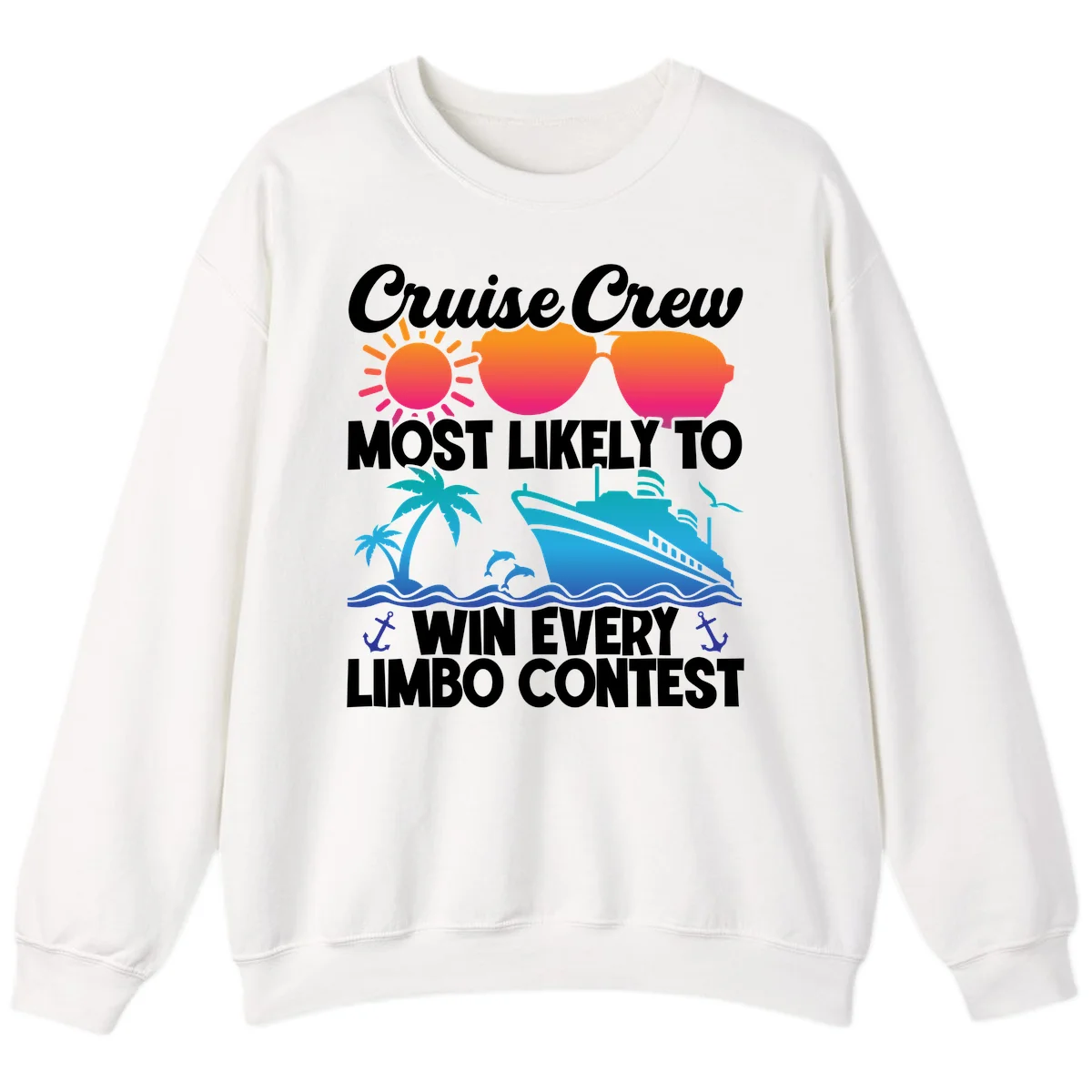 Cruise Crew Limbo Contest Sweatshirt in White