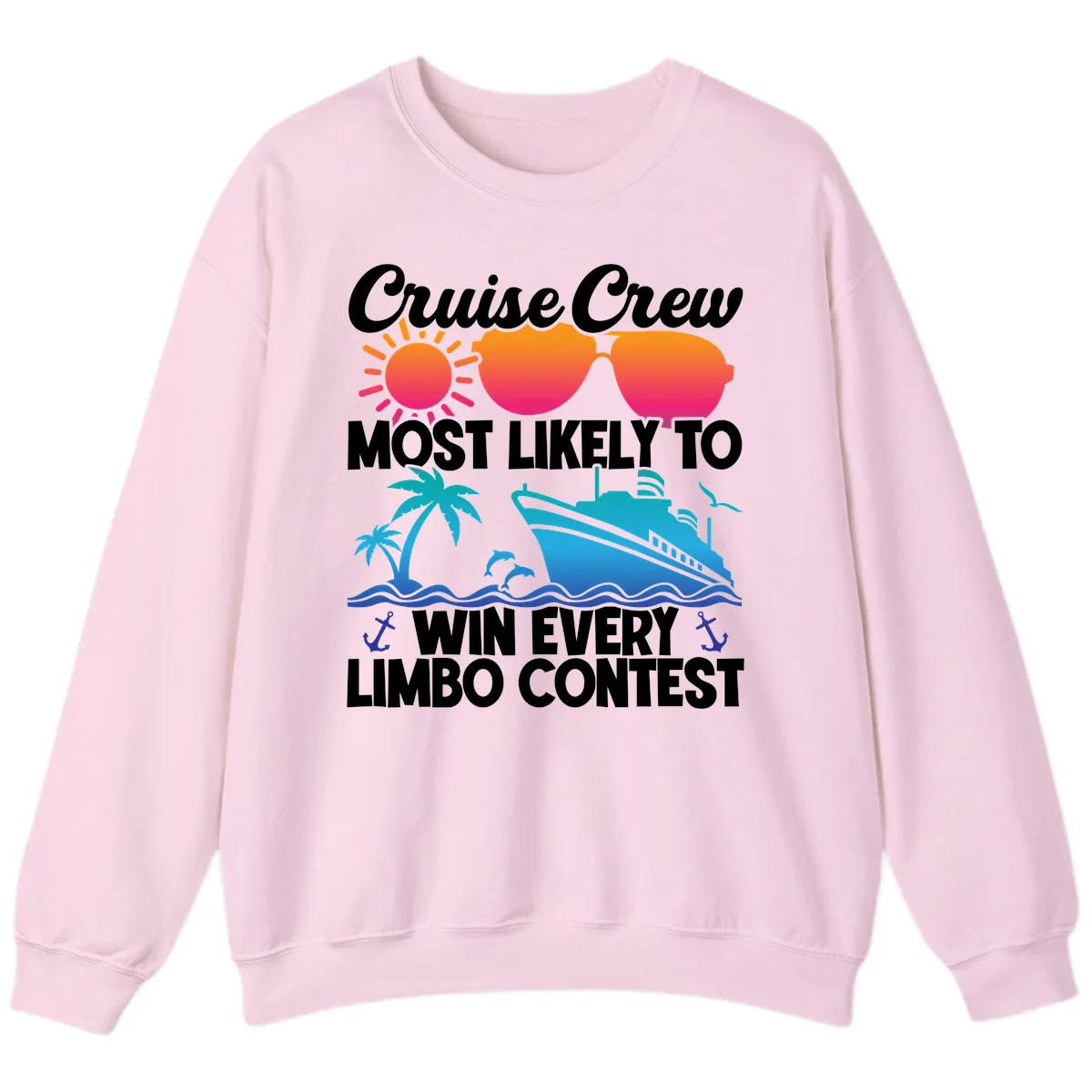 Cruise Crew Limbo Contest Sweatshirt in Light Pink